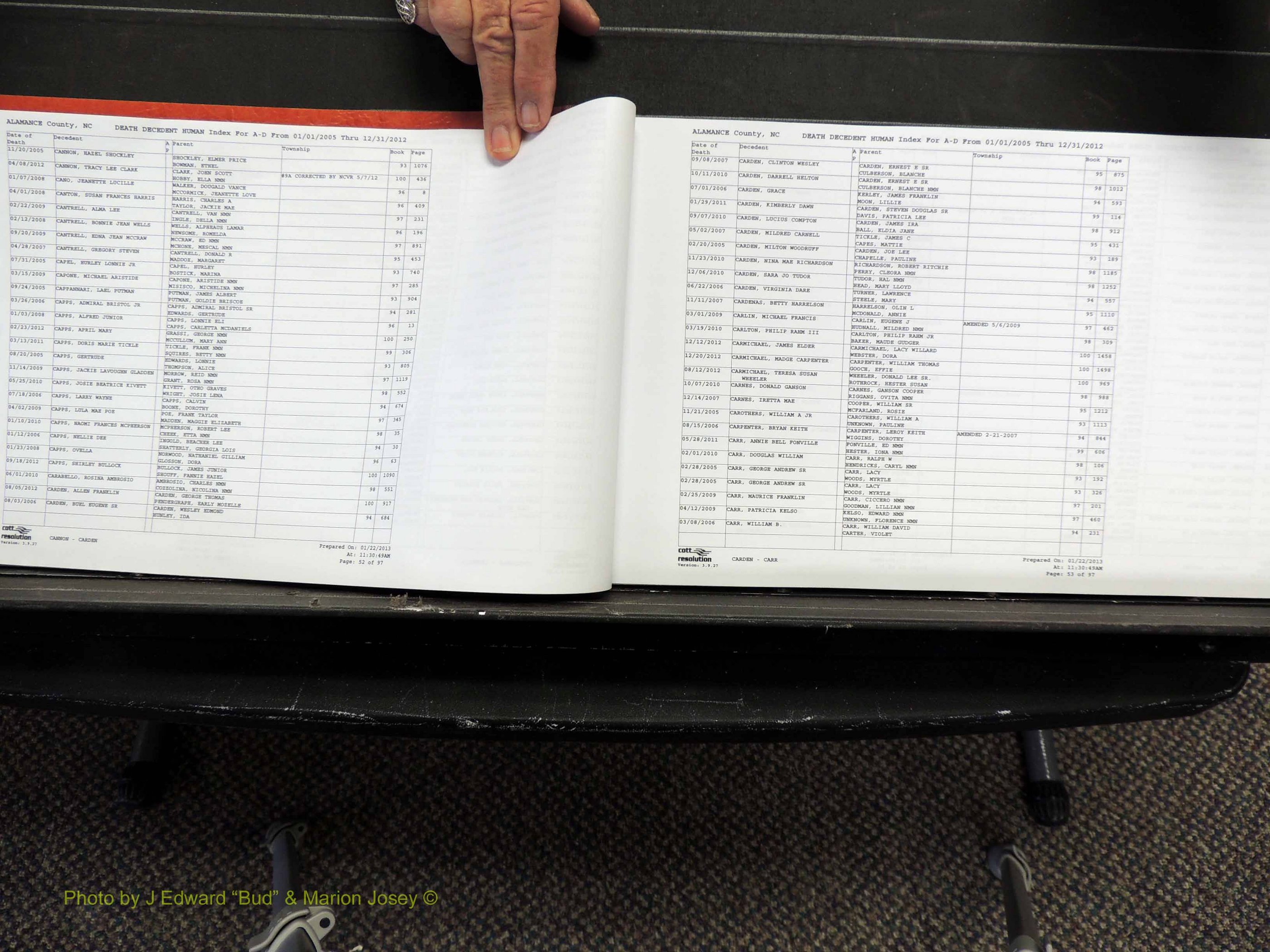 Alamance Co, NC, Deaths, A-Z, 2005-2012 (127).JPG