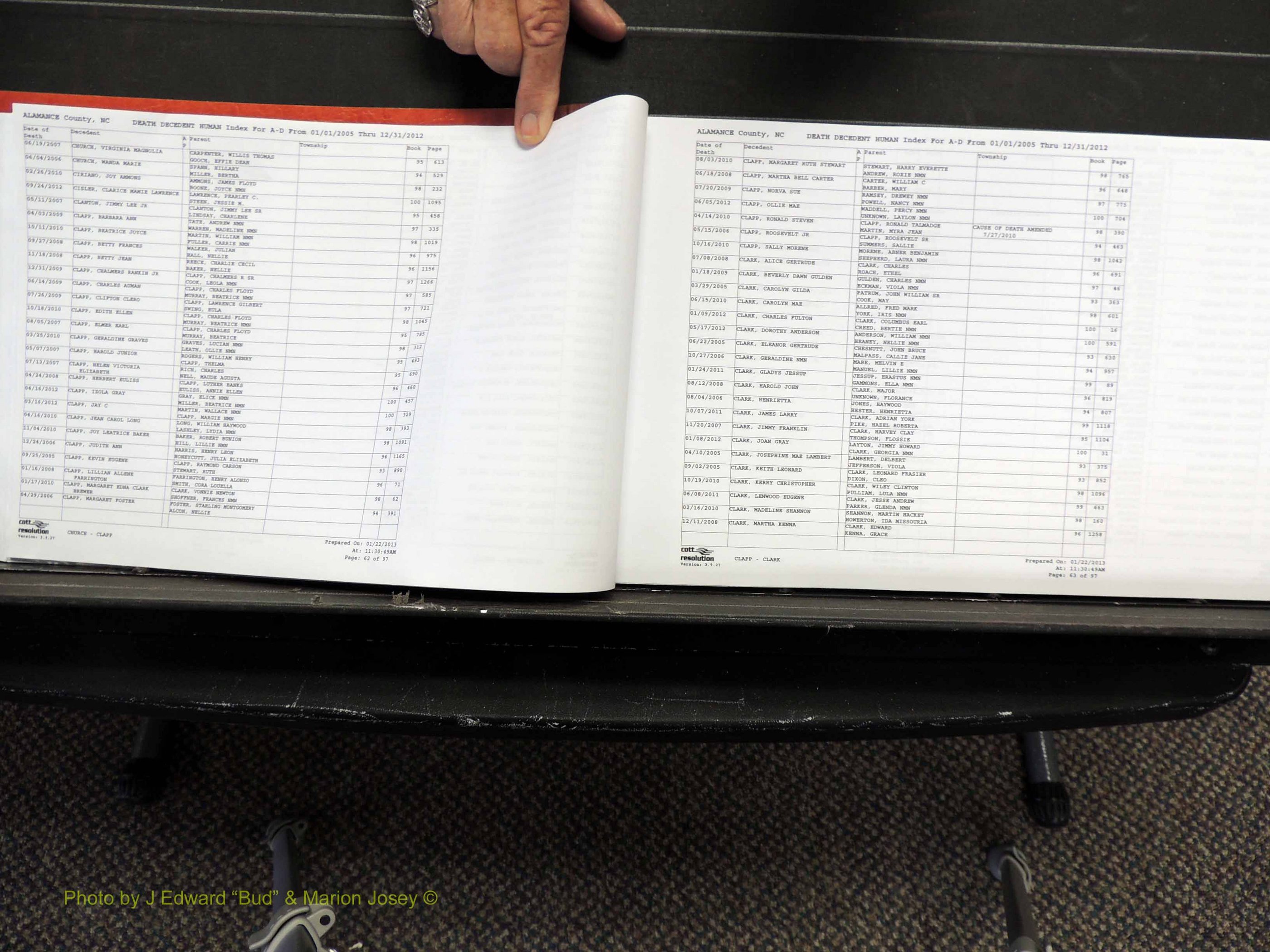 Alamance Co, NC, Deaths, A-Z, 2005-2012 (132).JPG