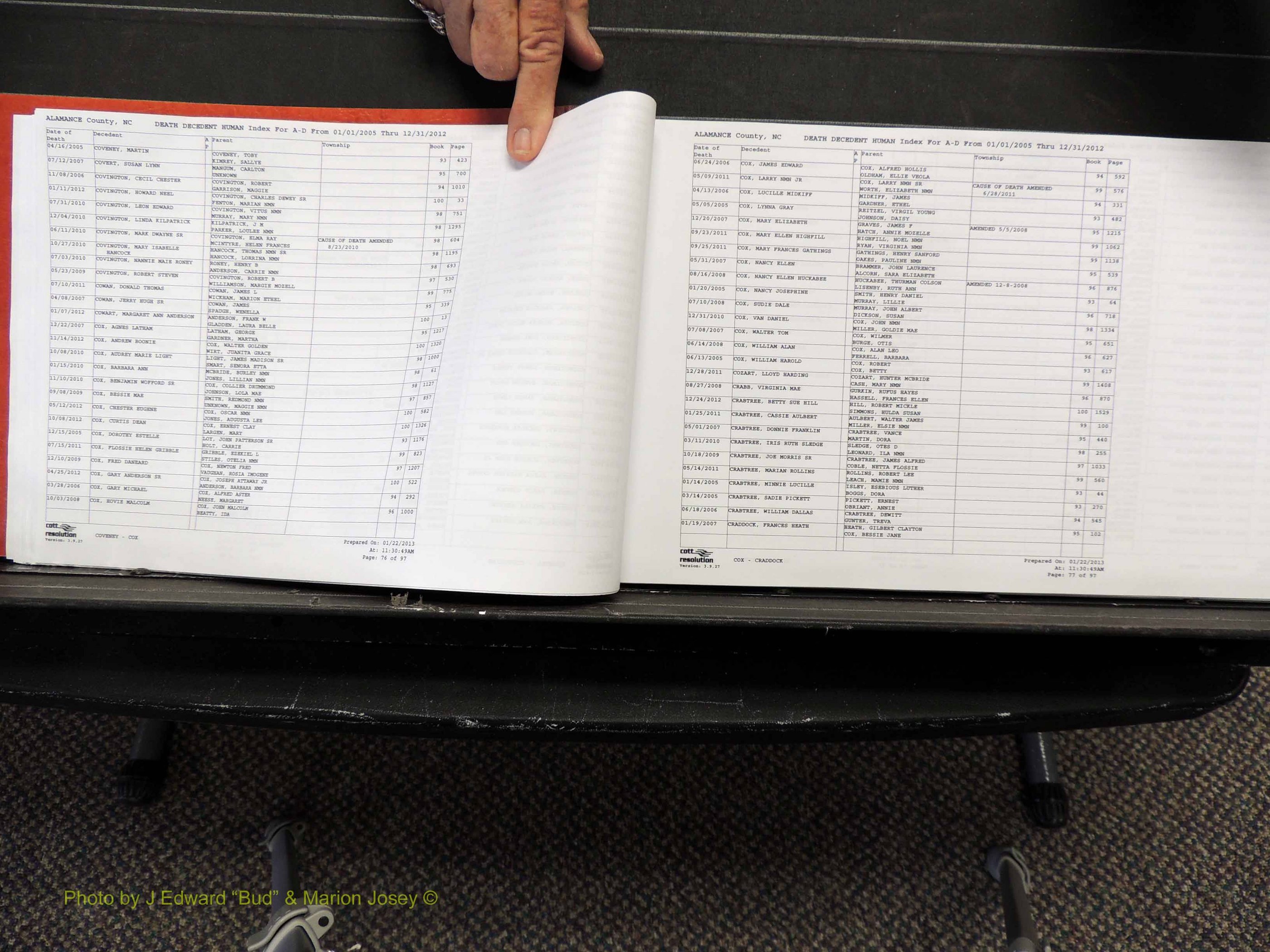 Alamance Co, NC, Deaths, A-Z, 2005-2012 (139).JPG