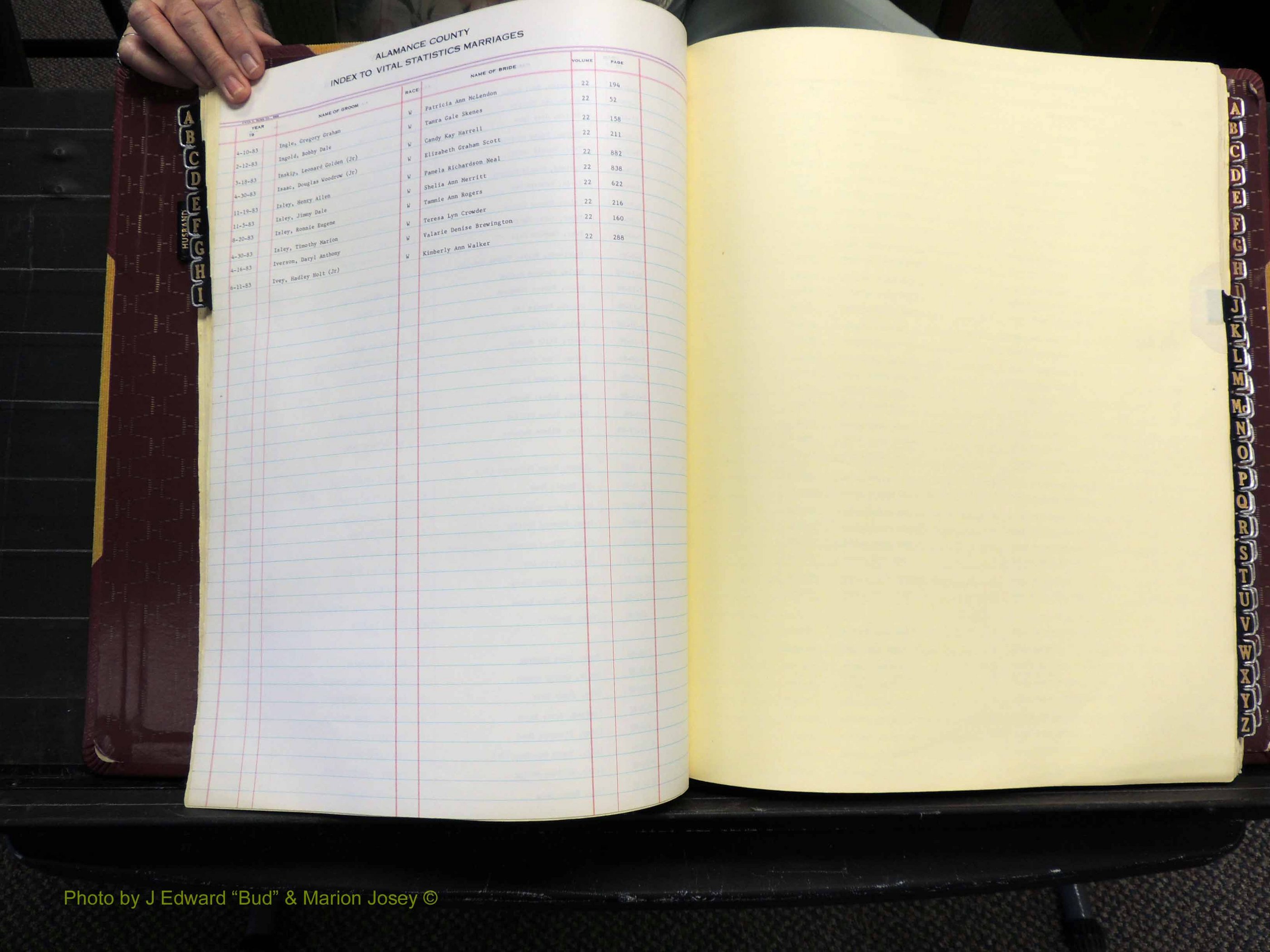 Alamance Co, NC, Marriages, Male Index, 1979-1982 (135).JPG
