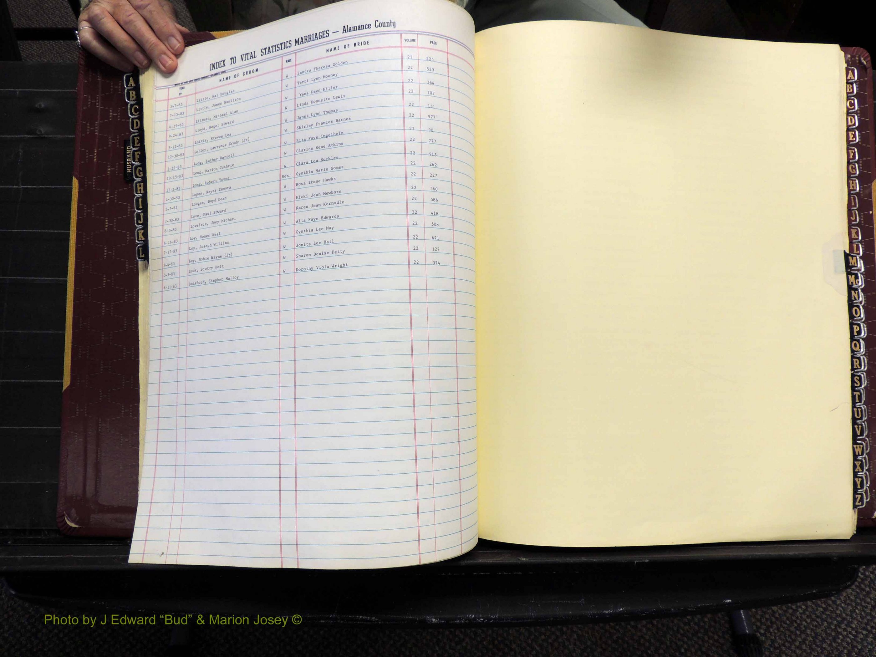 Alamance Co, NC, Marriages, Male Index, 1979-1982 (144).JPG
