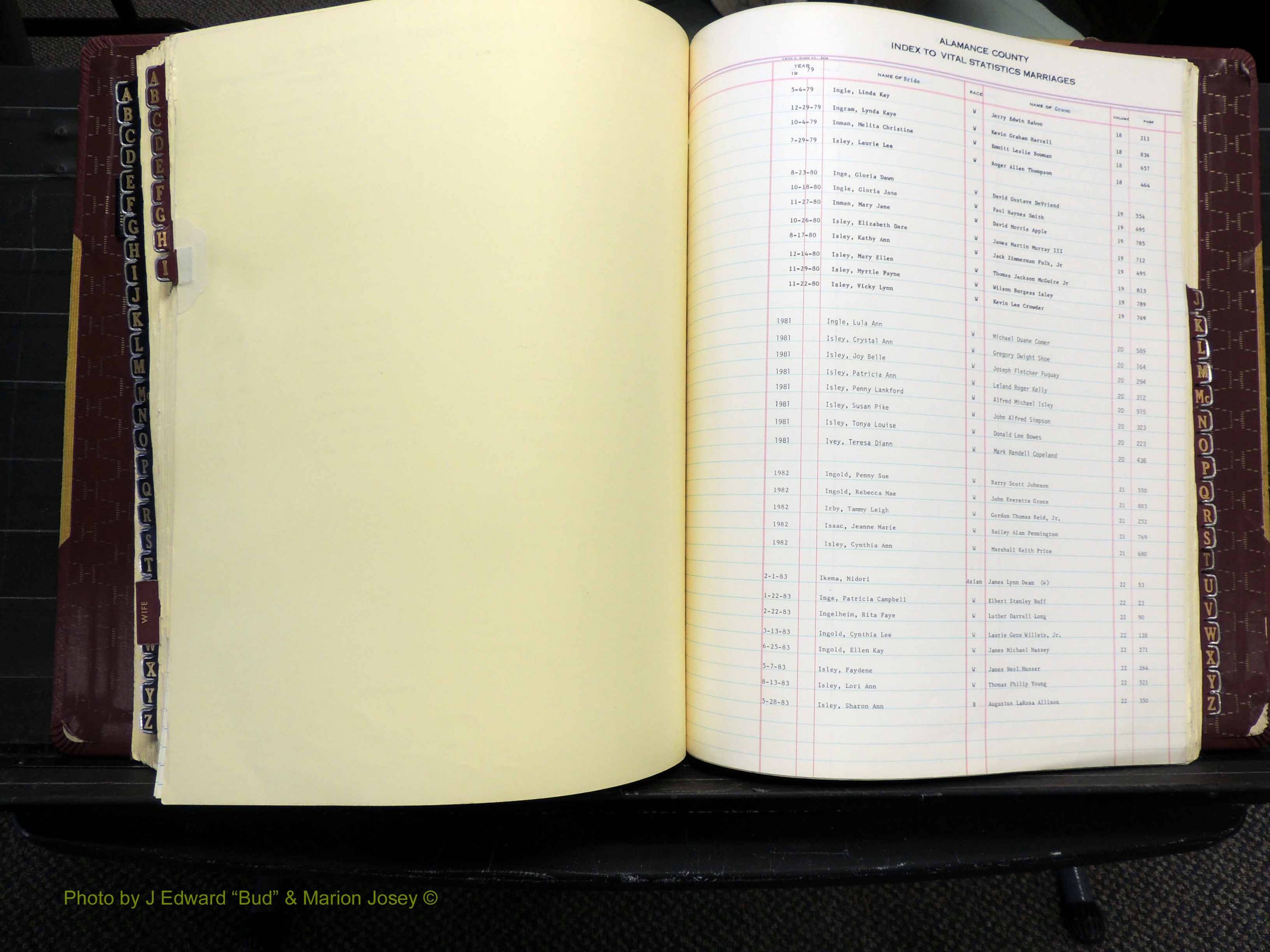 Alamance Co, NC, Marriages, Male Index, 1979-1982 (221).JPG