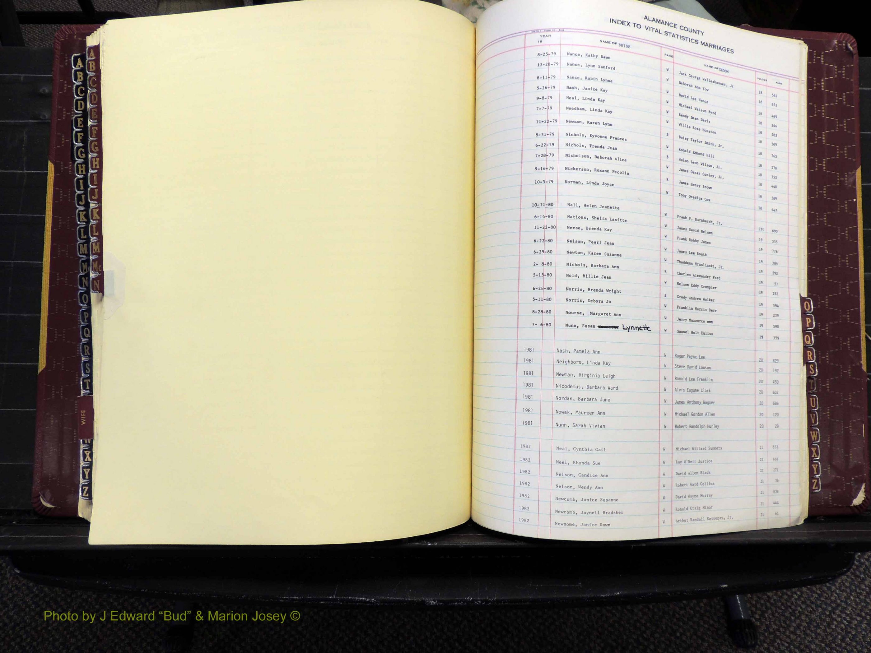 Alamance Co, NC, Marriages, Male Index, 1979-1982 (239).JPG