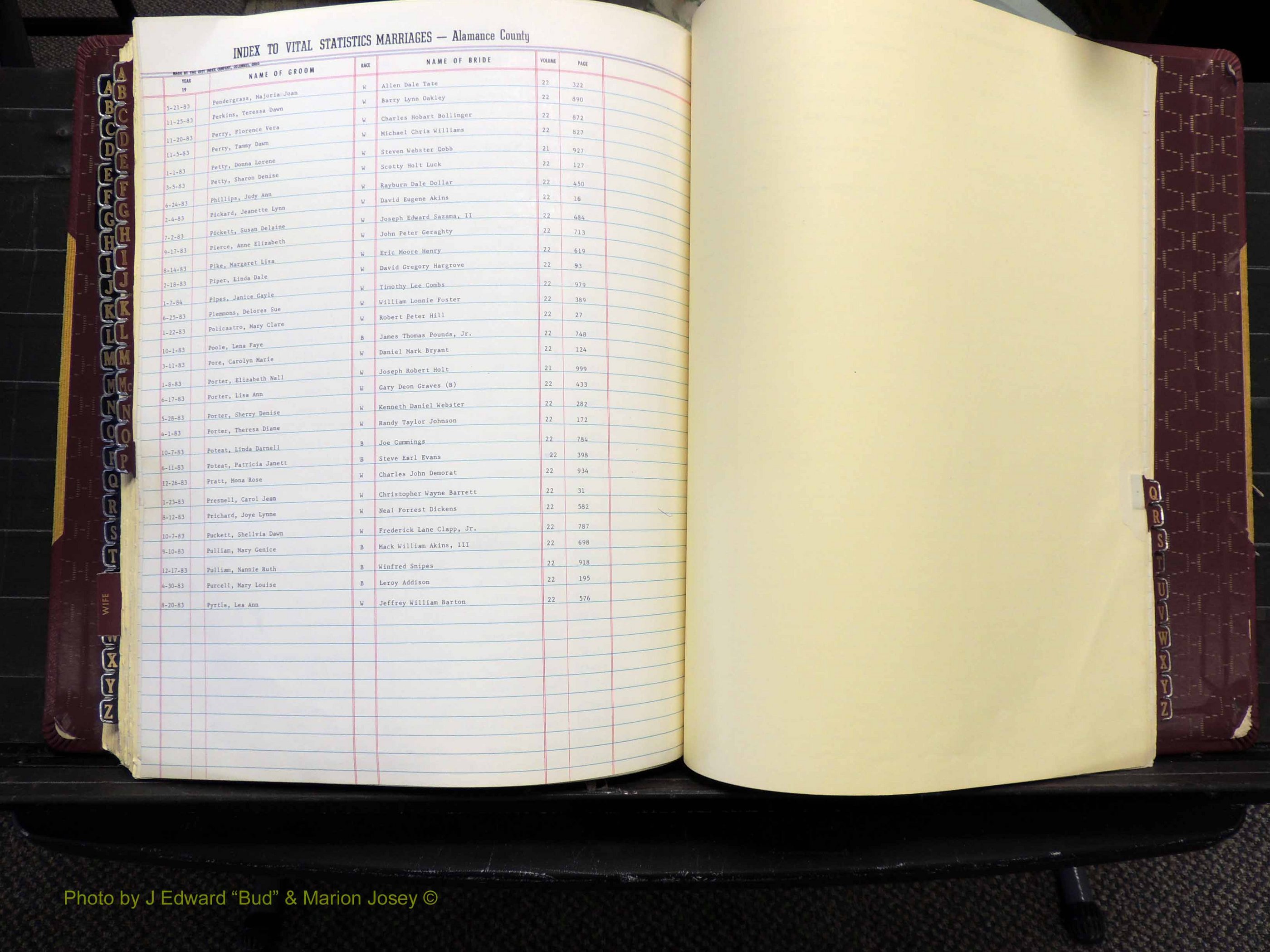Alamance Co, NC, Marriages, Male Index, 1979-1982 (246).JPG
