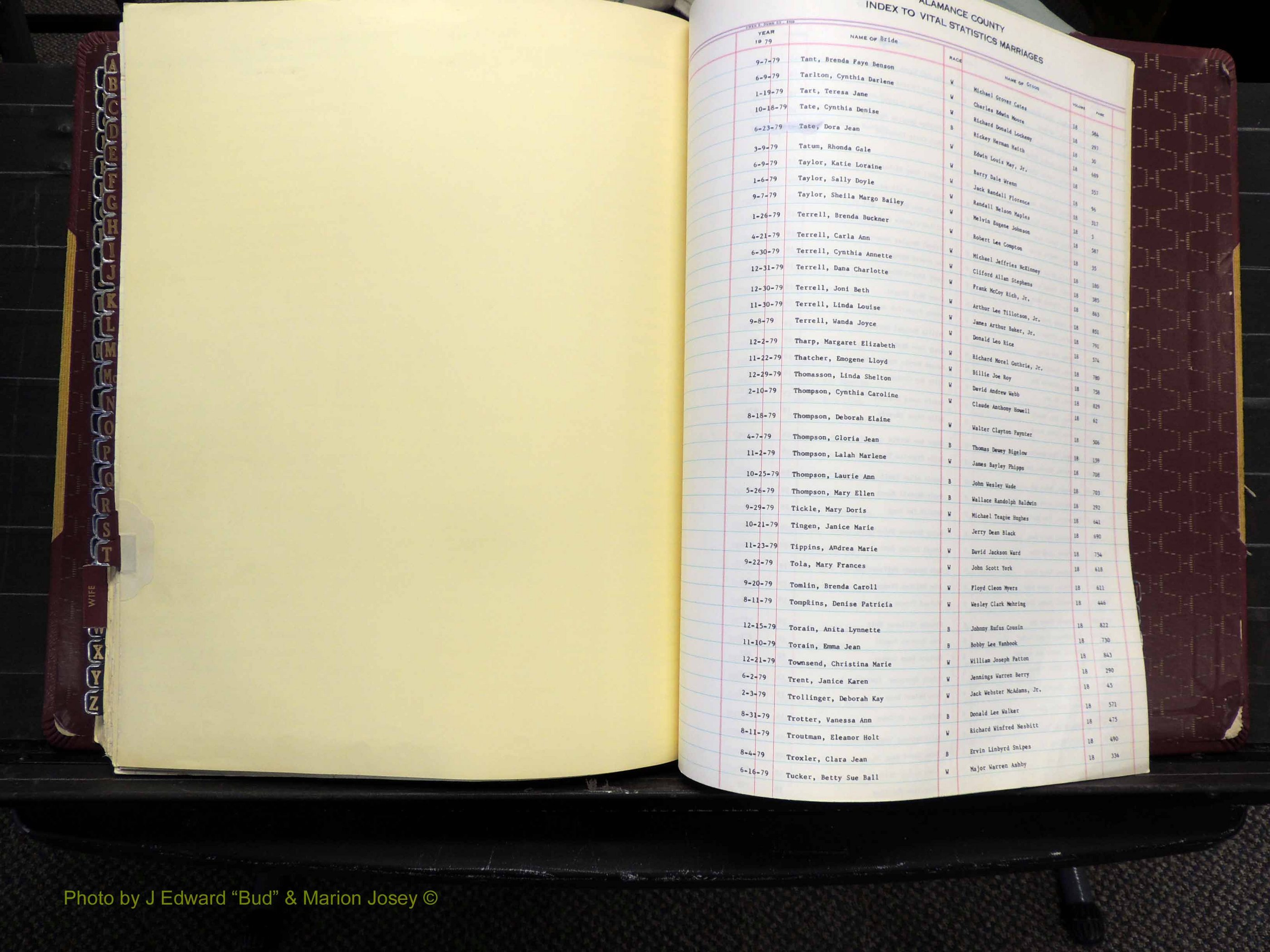 Alamance Co, NC, Marriages, Male Index, 1979-1982 (258).JPG