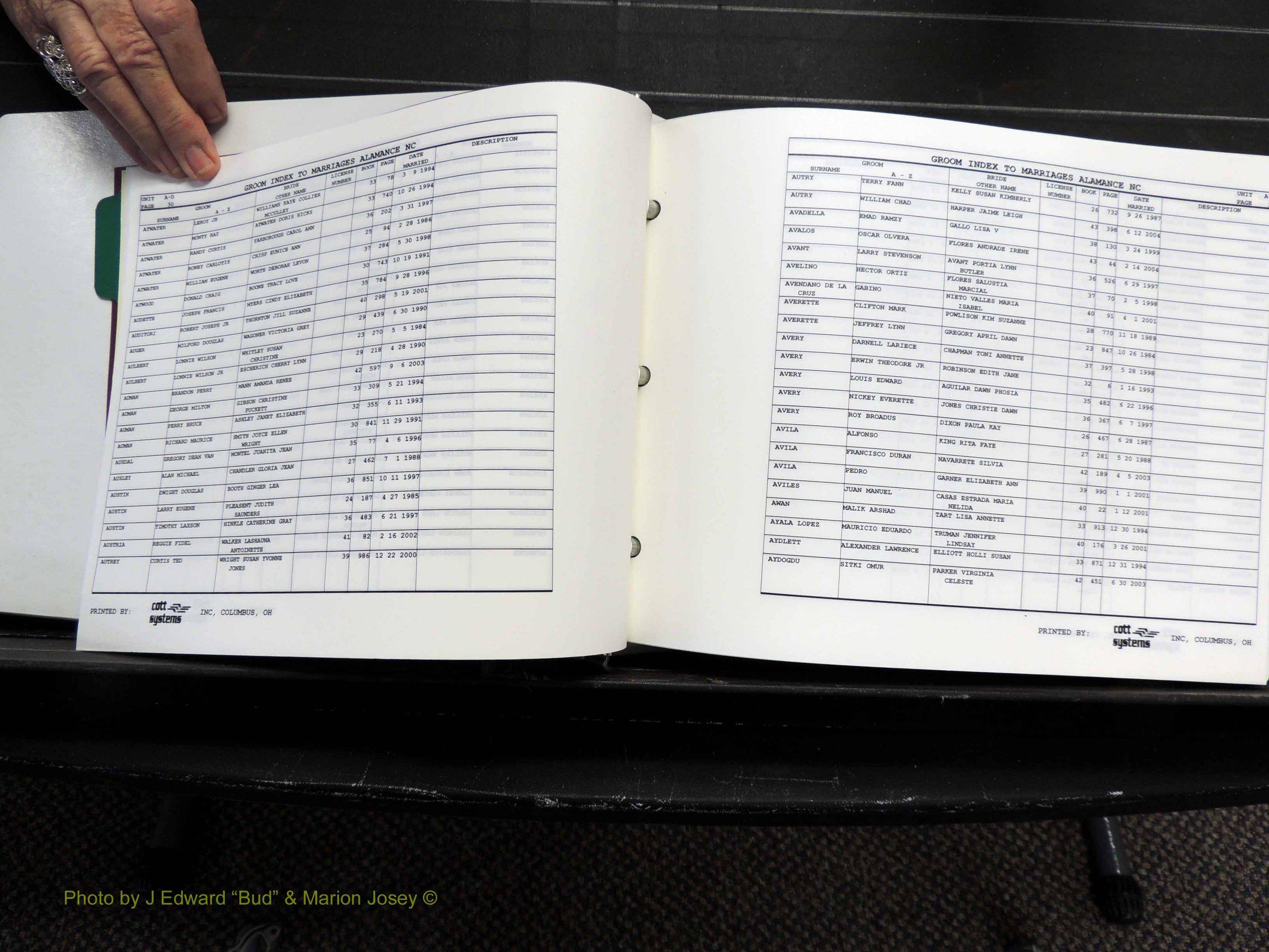 Alamance Co, NC, Marriages, Male Index, 1984-2004 (124).JPG