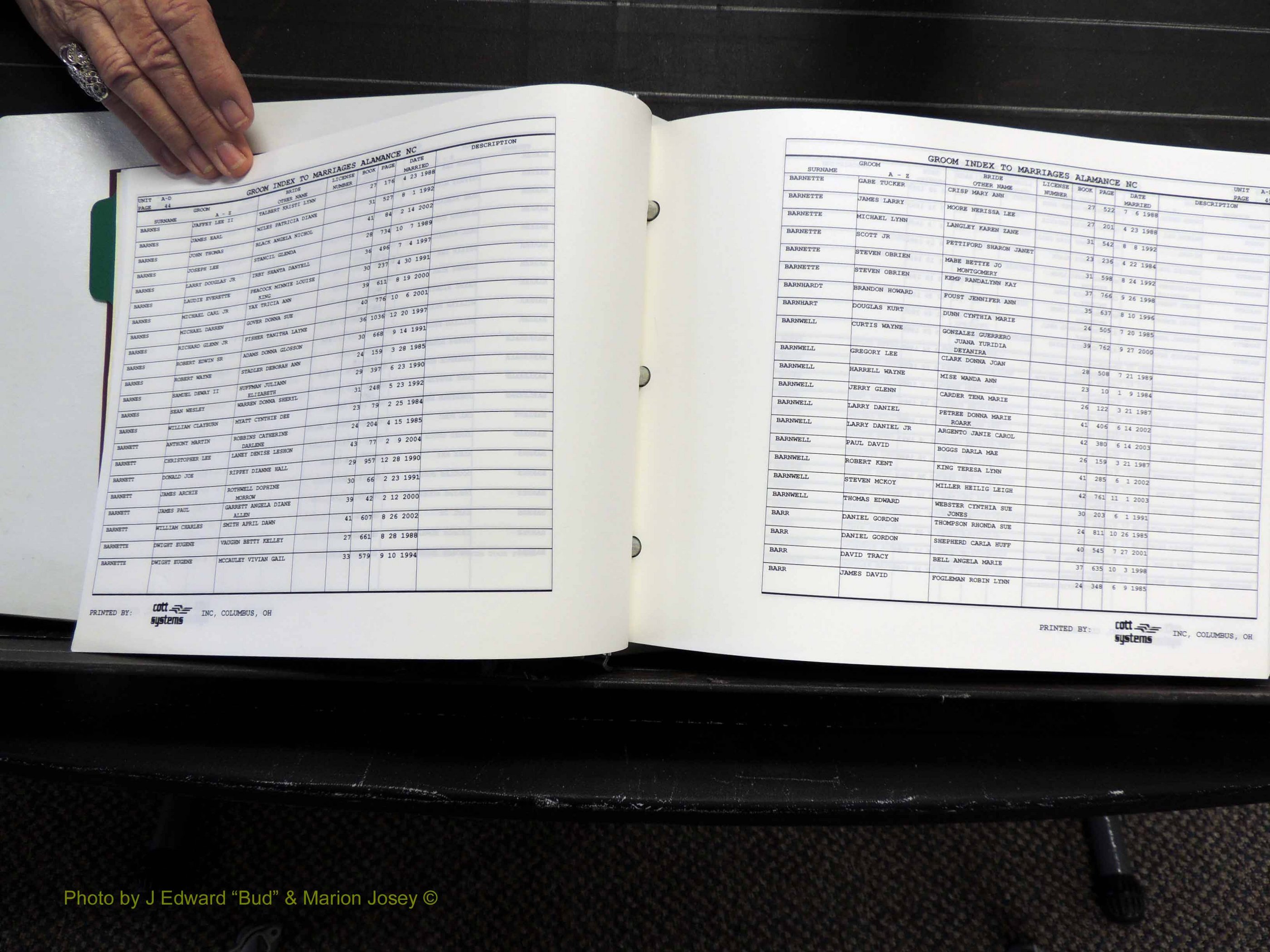 Alamance Co, NC, Marriages, Male Index, 1984-2004 (131).JPG