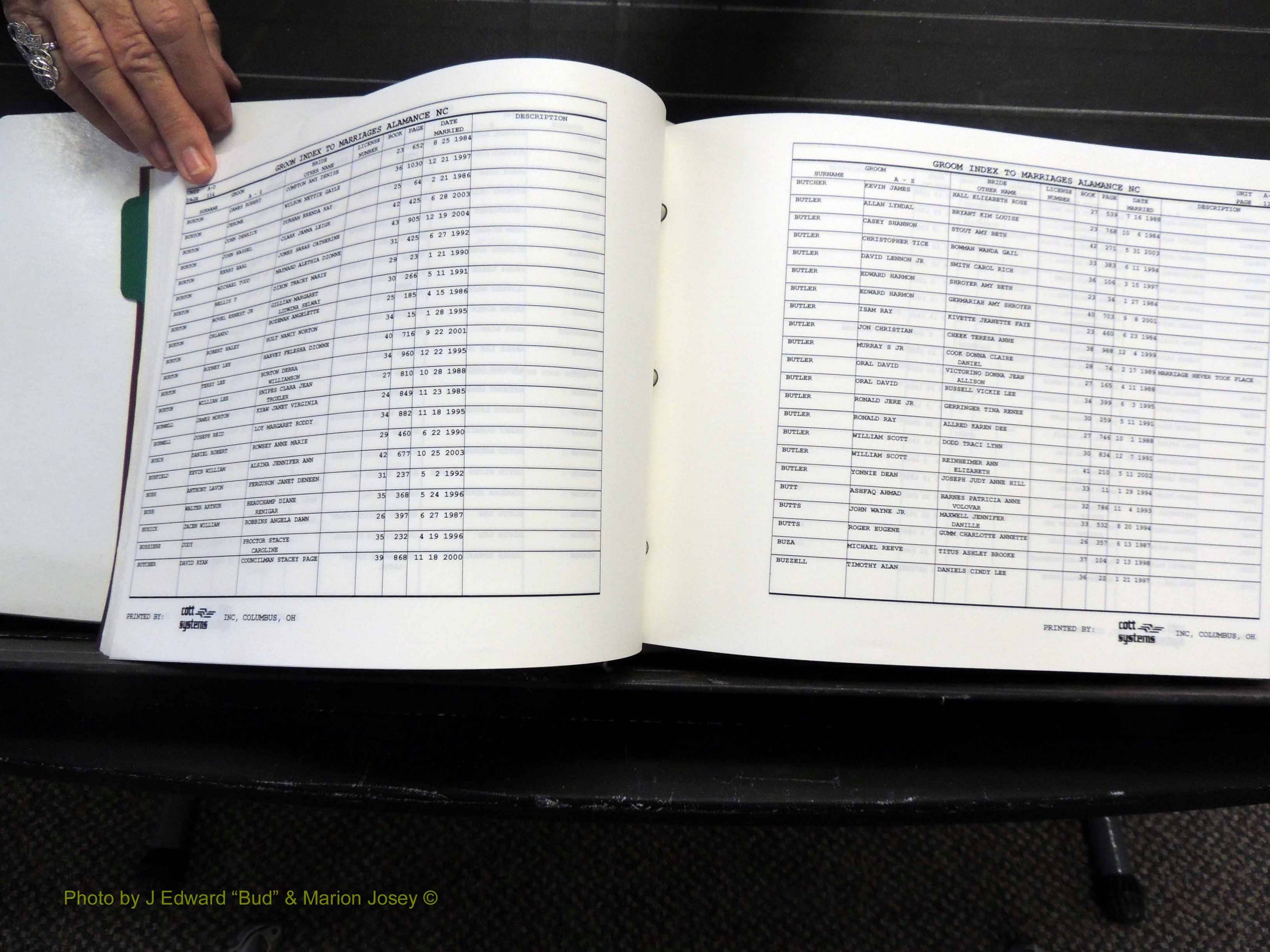 Alamance Co, NC, Marriages, Male Index, 1984-2004 (169).JPG