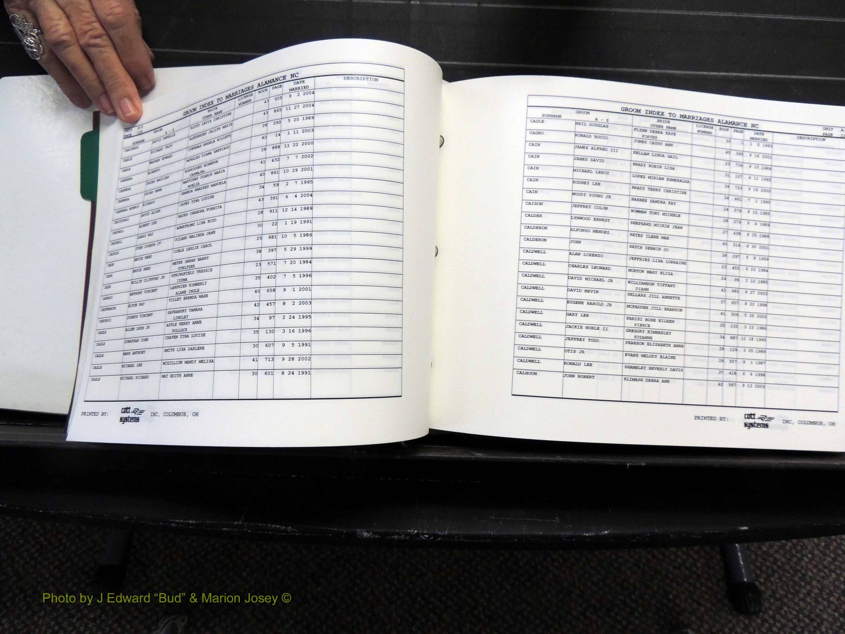 Alamance Co, NC, Marriages, Male Index, 1984-2004 (171).JPG