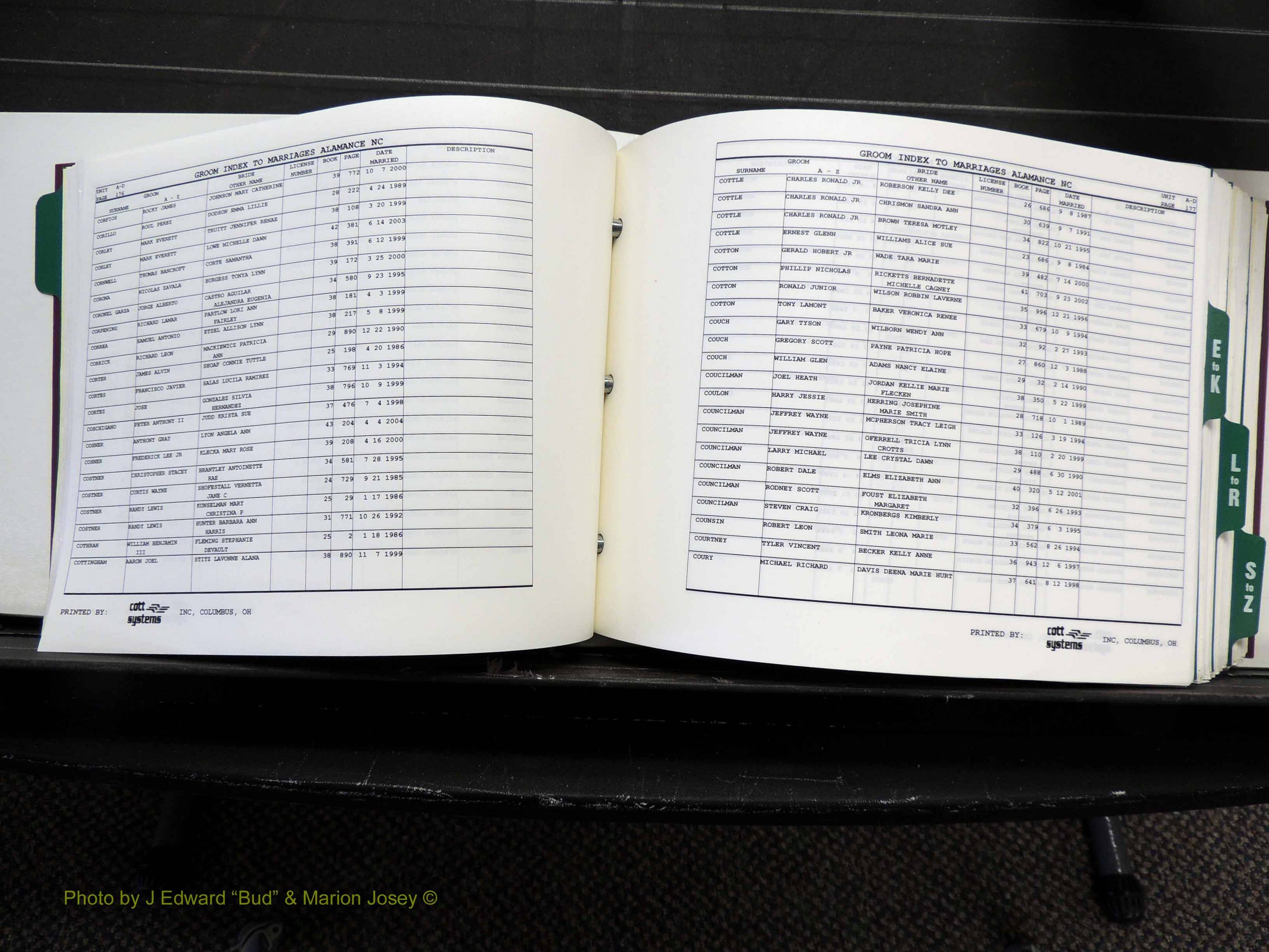 Alamance Co, NC, Marriages, Male Index, 1984-2004 (201).JPG