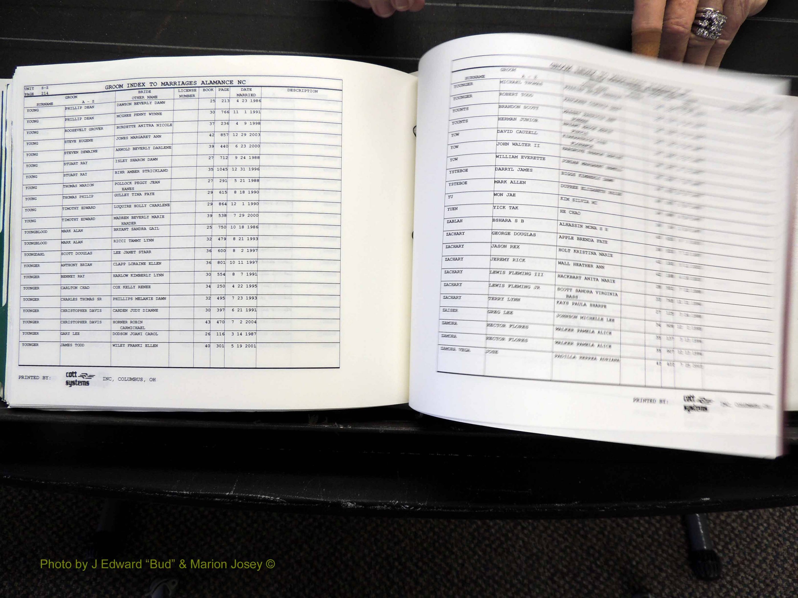 Alamance Co, NC, Marriages, Male Index, 1984-2004 (609).JPG
