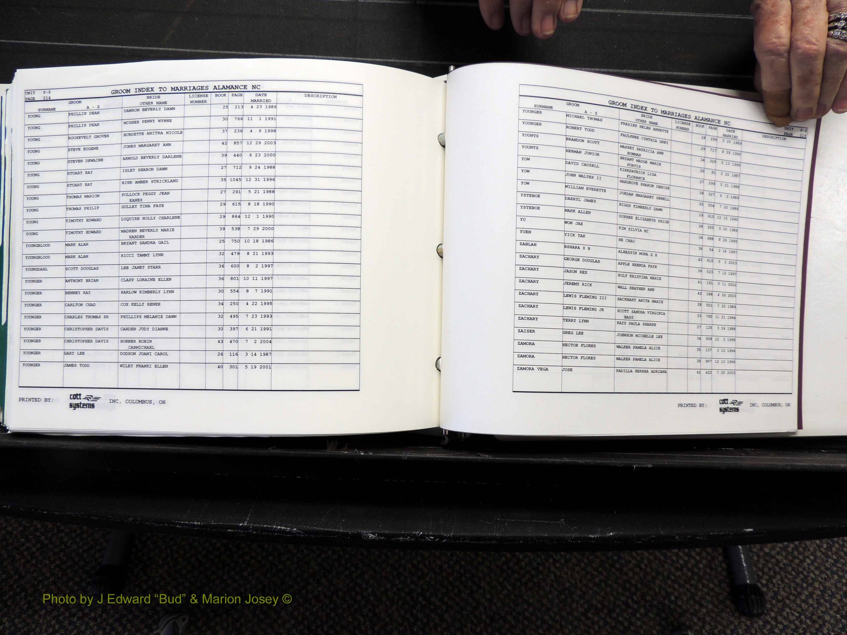 Alamance Co, NC, Marriages, Male Index, 1984-2004 (610).JPG