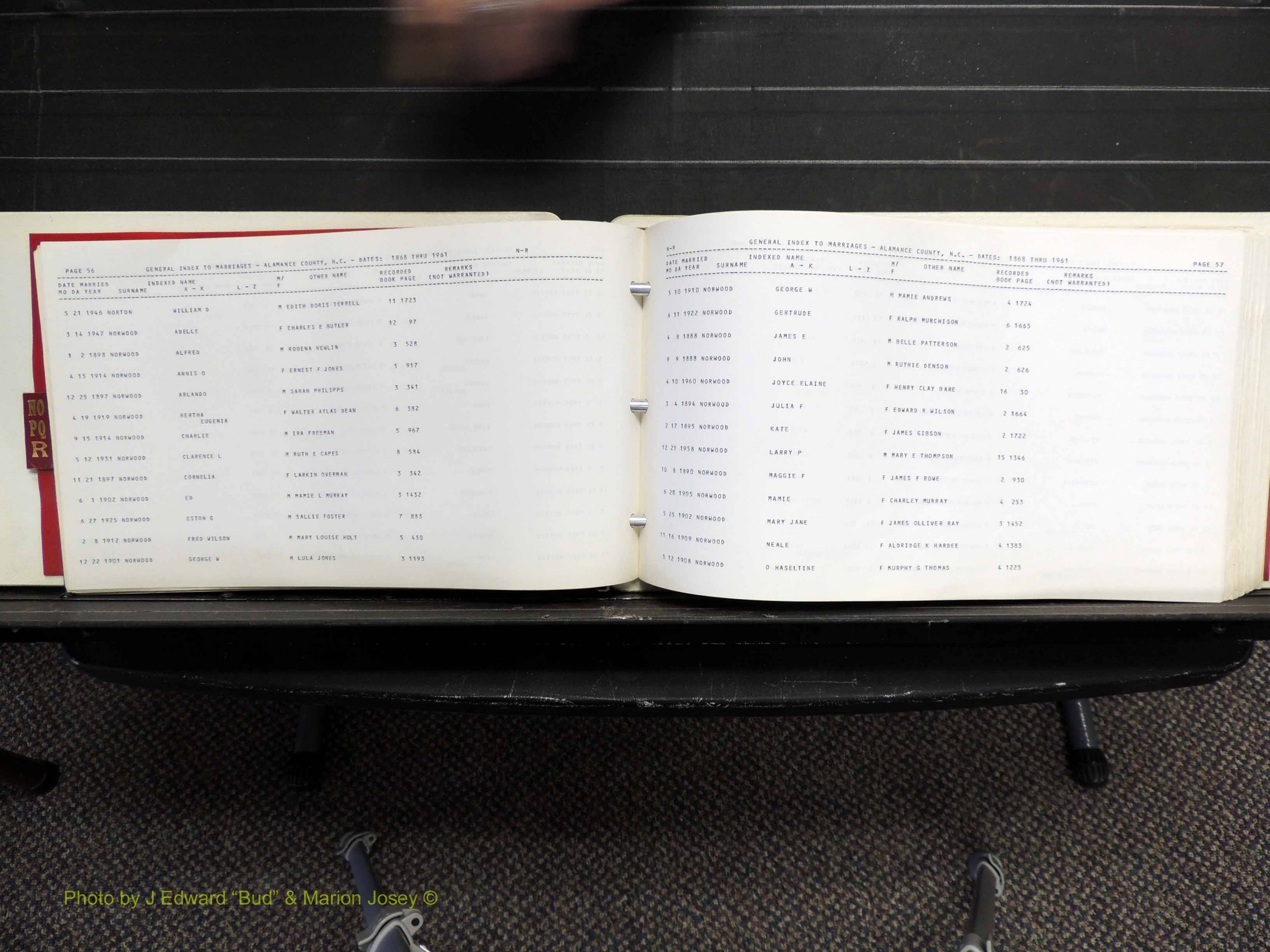 Alamance Co, NC, Marriages, N-R, 1868-1961 (132).JPG