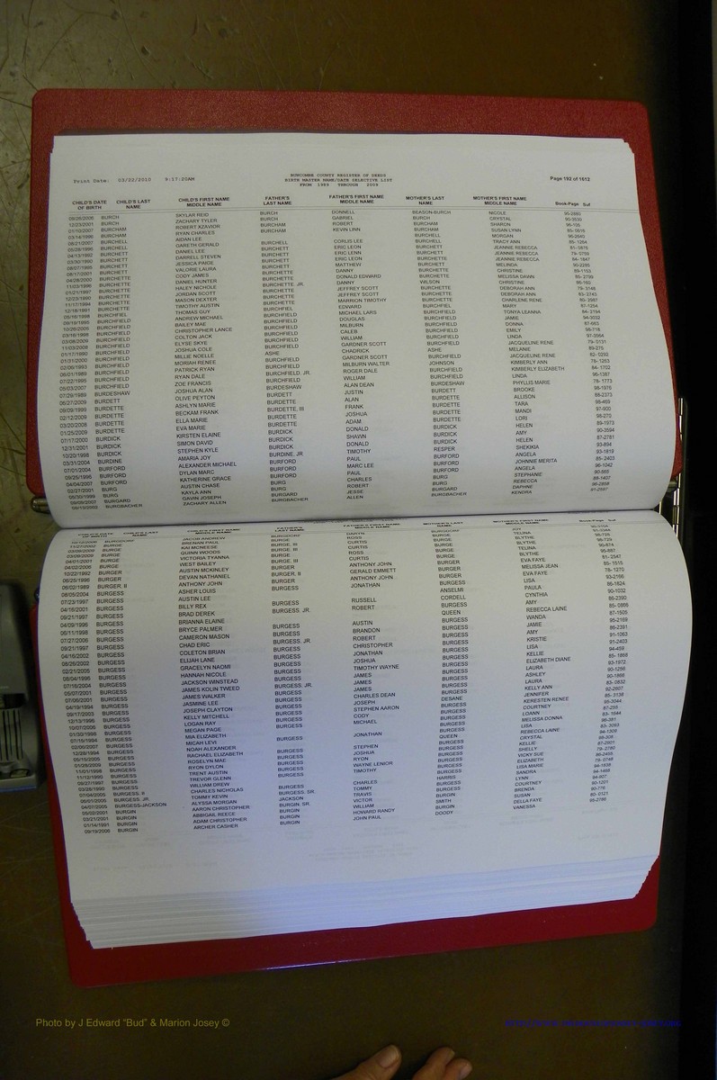Bun. Co, NC Births, 1989 - 2009, A - L (97).JPG