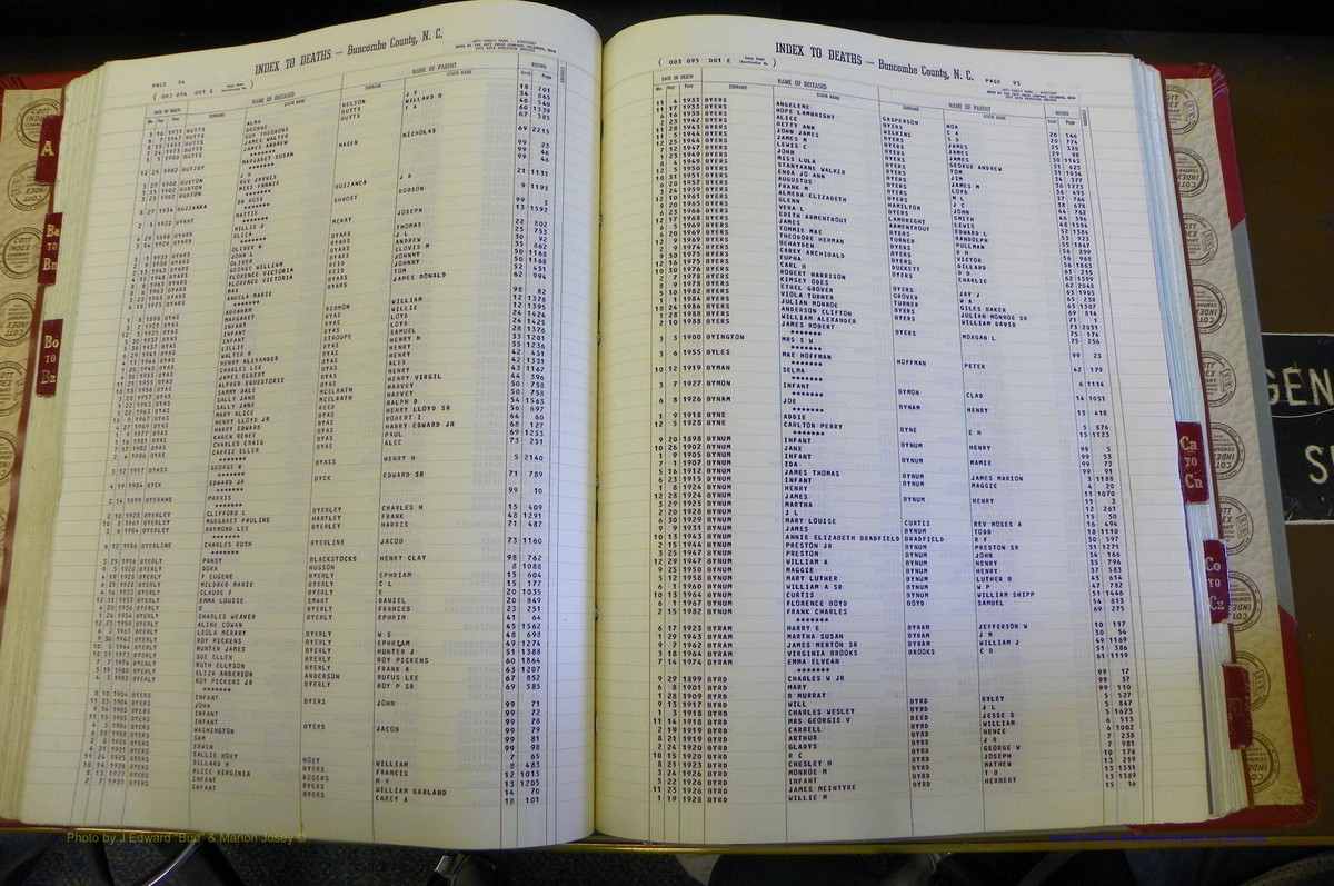 Bun. Co, NC, Deaths 1890 - 1988, A to D (121).JPG
