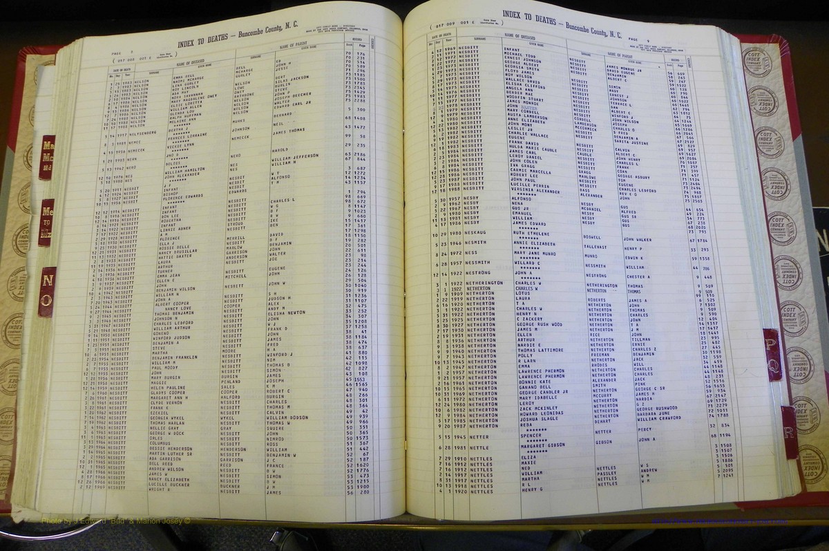 Bun. Co, NC, Deaths 1890 - 2009, L to R (135).JPG