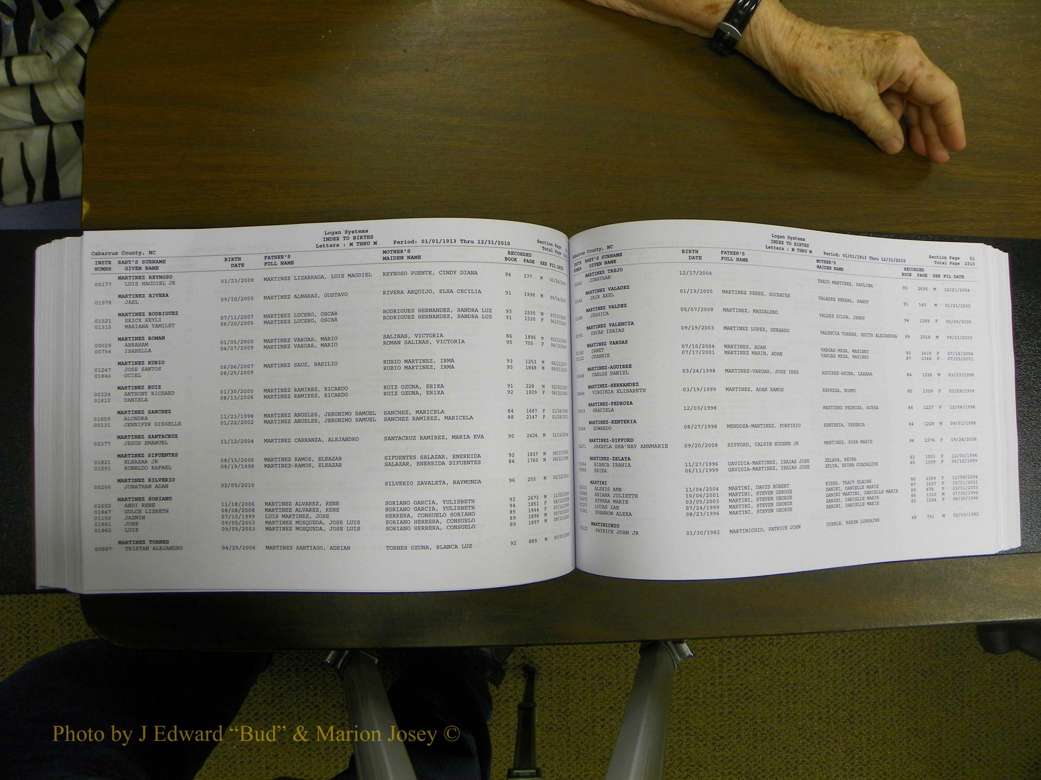 Cabarrus Births Index, I-M, 1913-2010 238.JPG