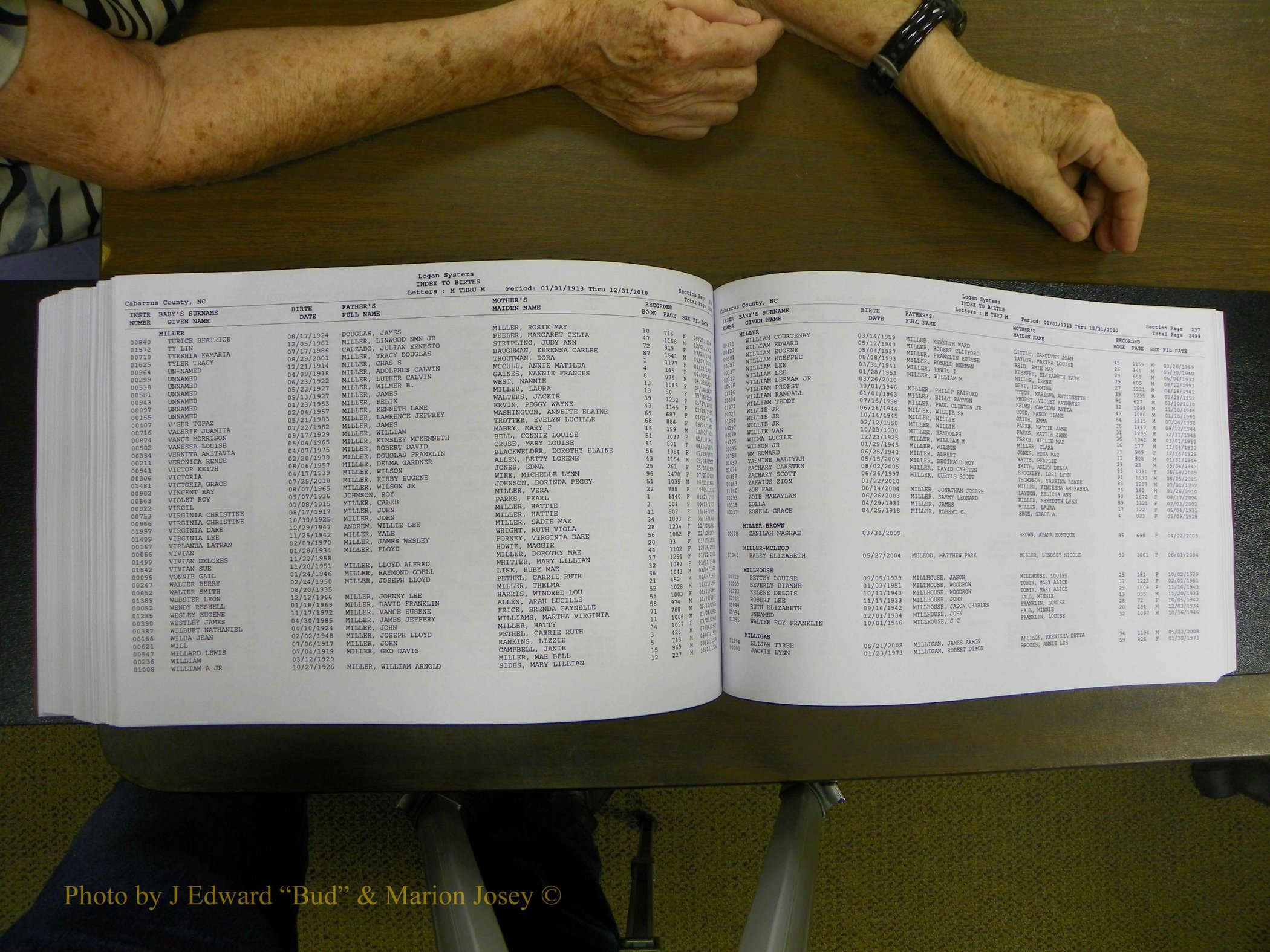 Cabarrus Births Index, I-M, 1913-2010 333.JPG