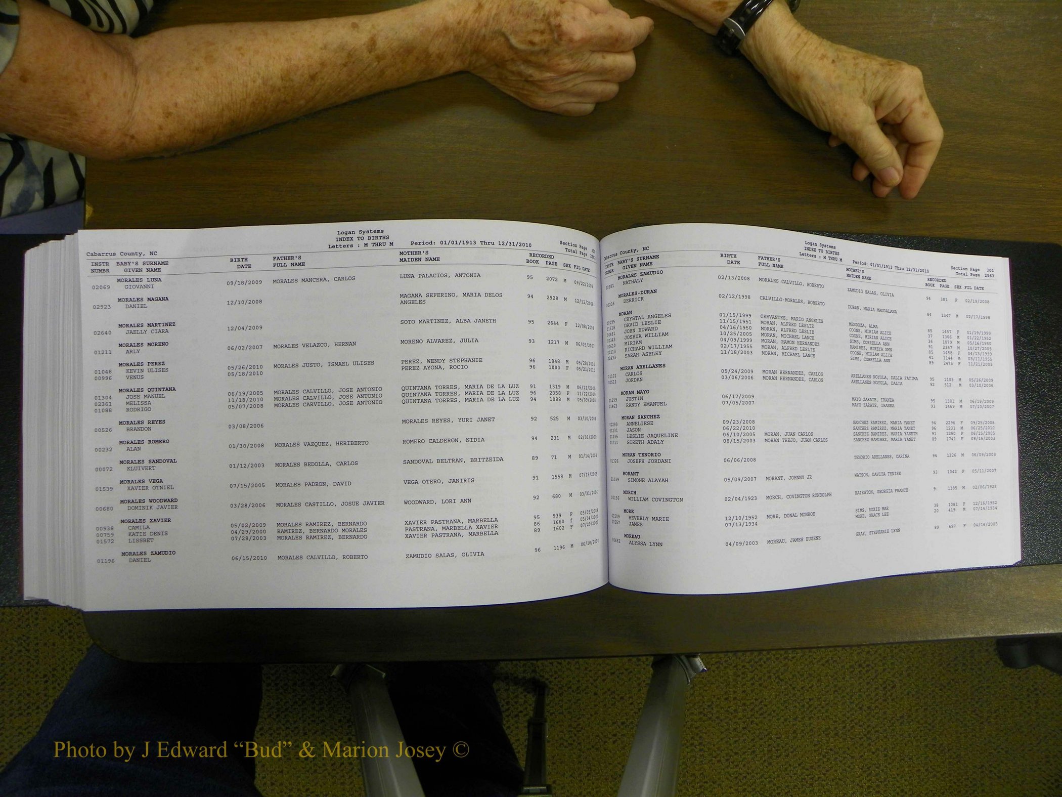 Cabarrus Births Index, I-M, 1913-2010 365.JPG