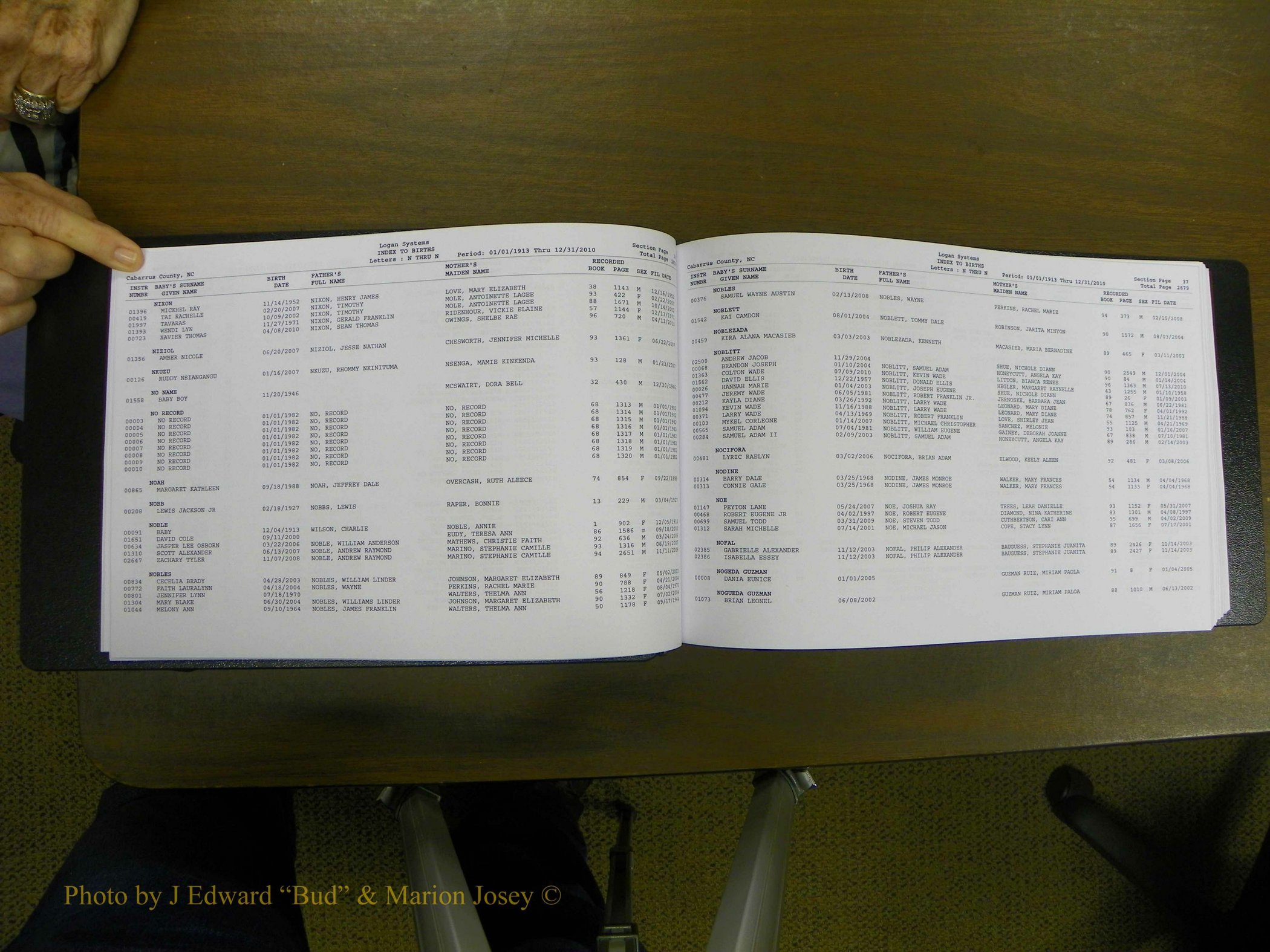 Cabarrus Births Index, N-R, 1913-2010 020.JPG