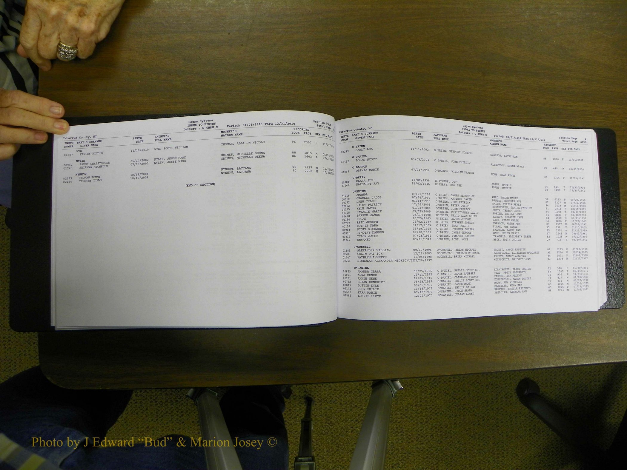 Cabarrus Births Index, N-R, 1913-2010 027.JPG