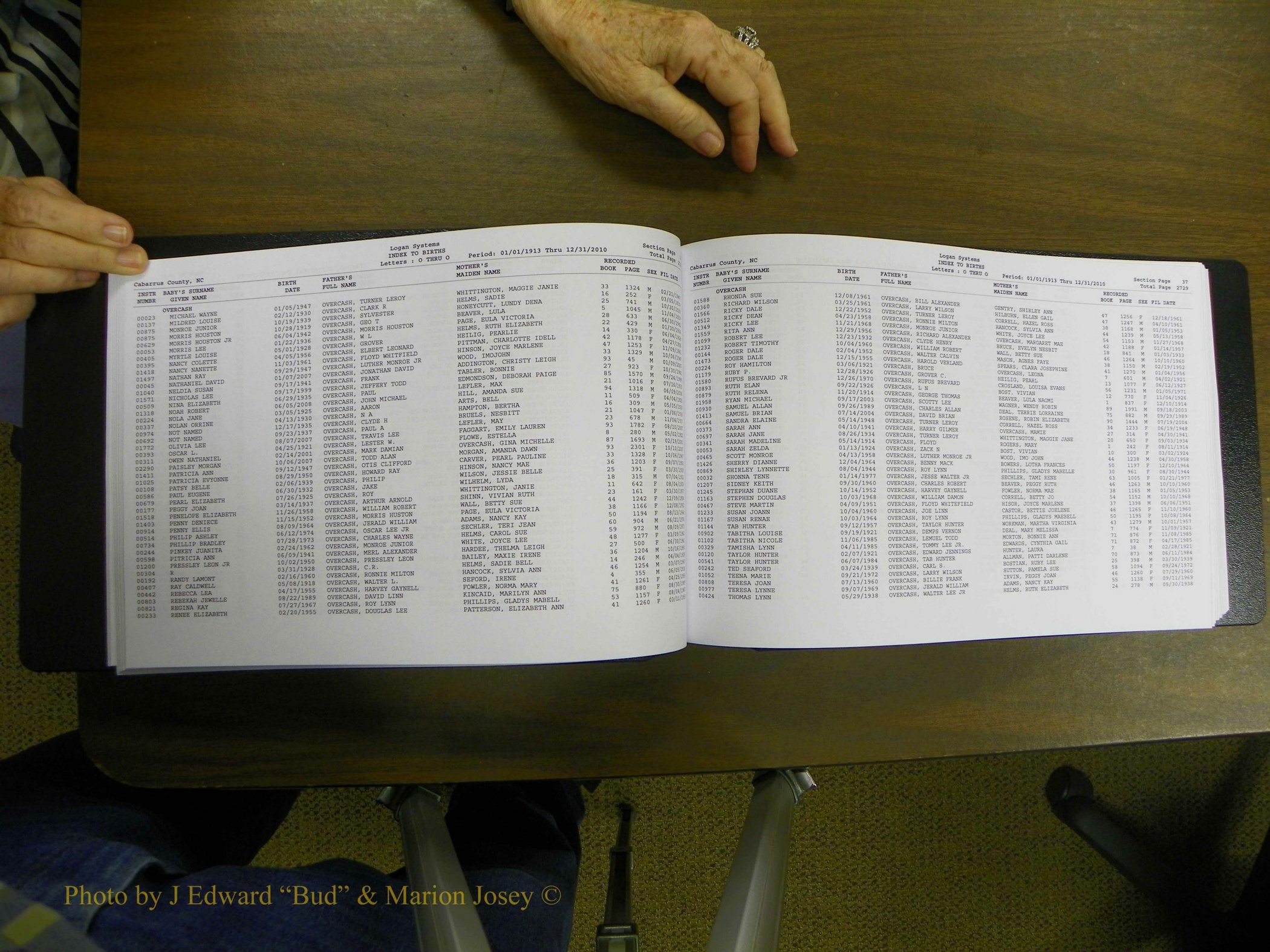 Cabarrus Births Index, N-R, 1913-2010 045.JPG