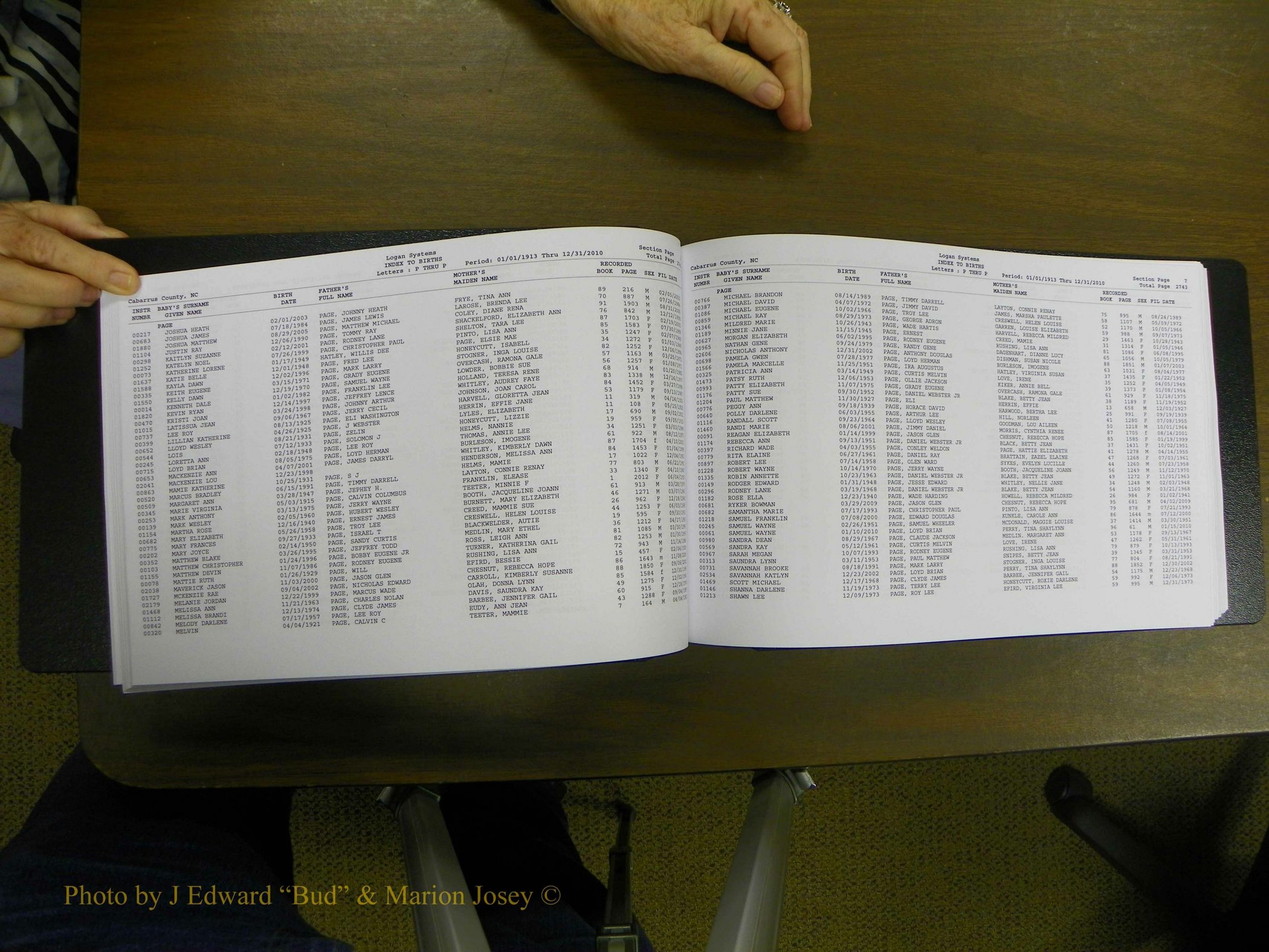 Cabarrus Births Index, N-R, 1913-2010 052.JPG