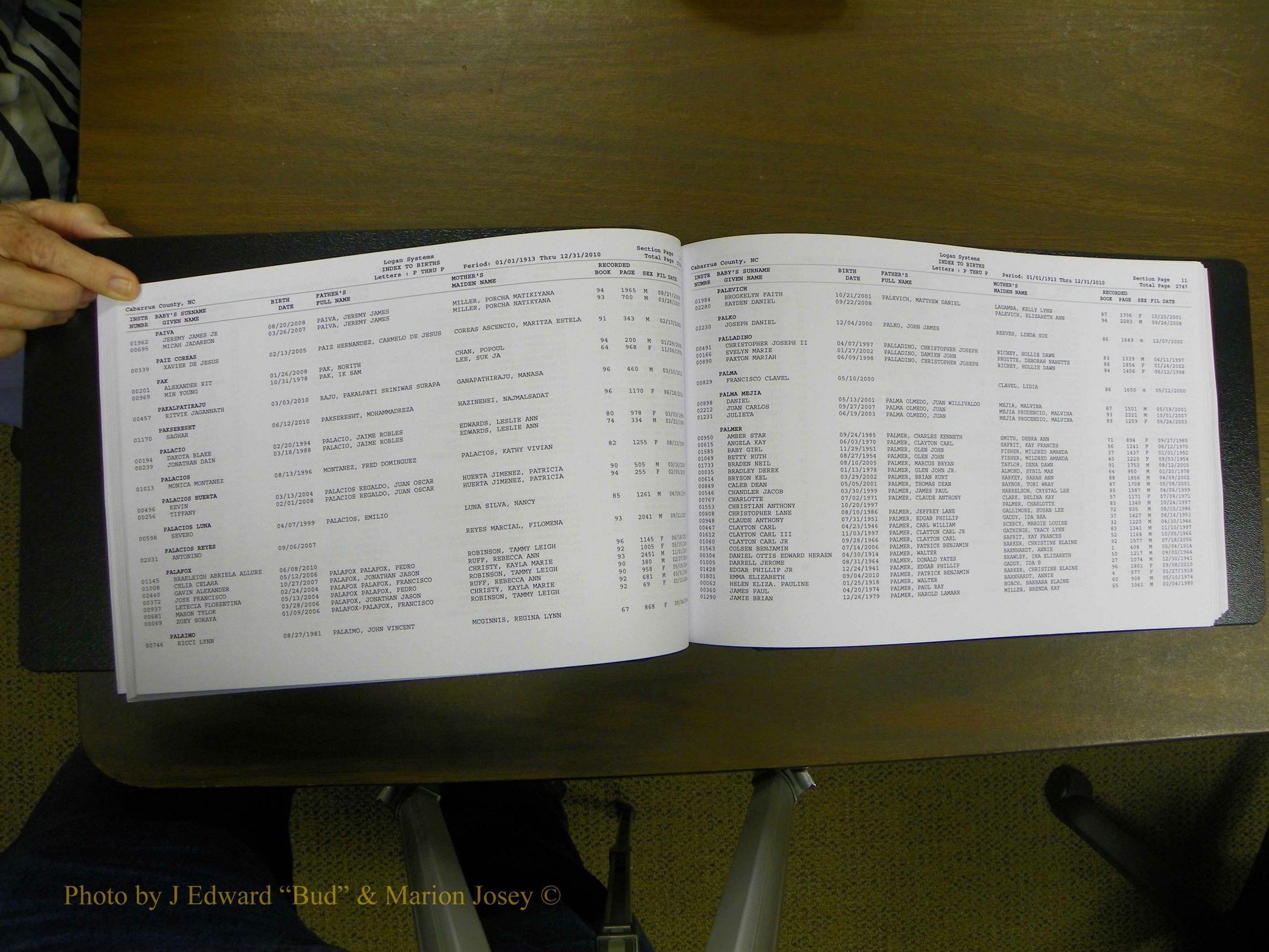 Cabarrus Births Index, N-R, 1913-2010 054.JPG