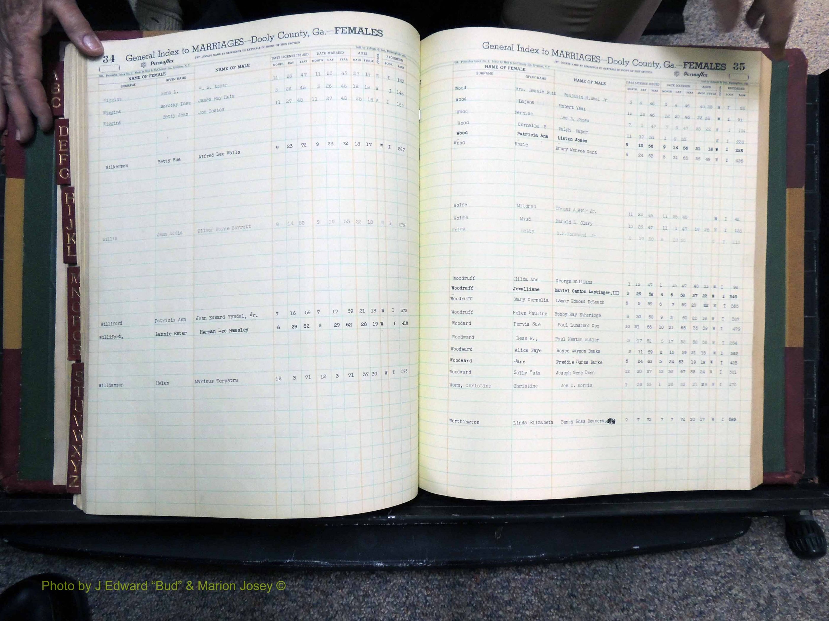 Dooly Co, GA, Marriages, Female Index (195).JPG