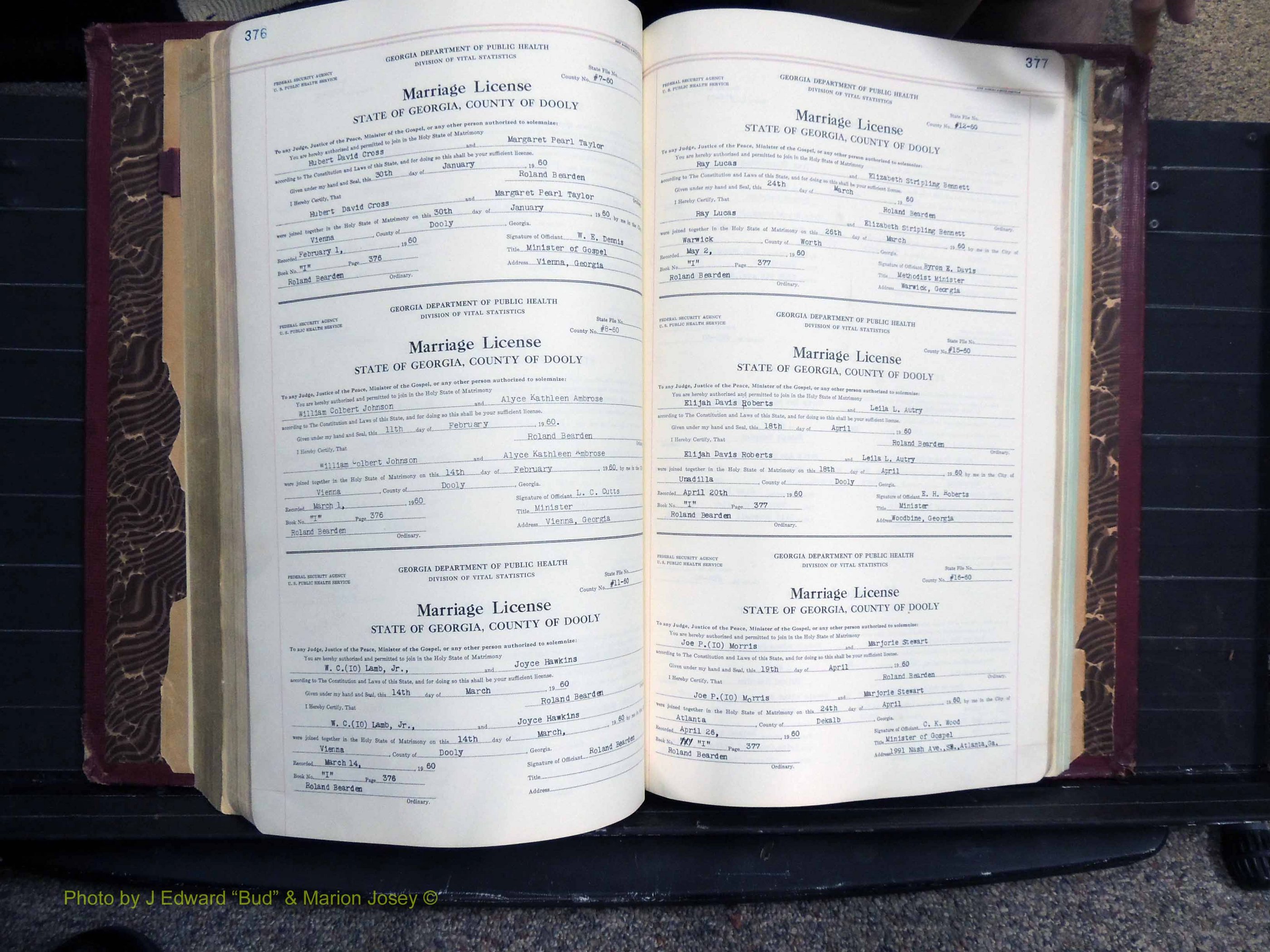 Dooly Co, GA, Marriages, Book, I, 1944-1972 pg 376-377.JPG