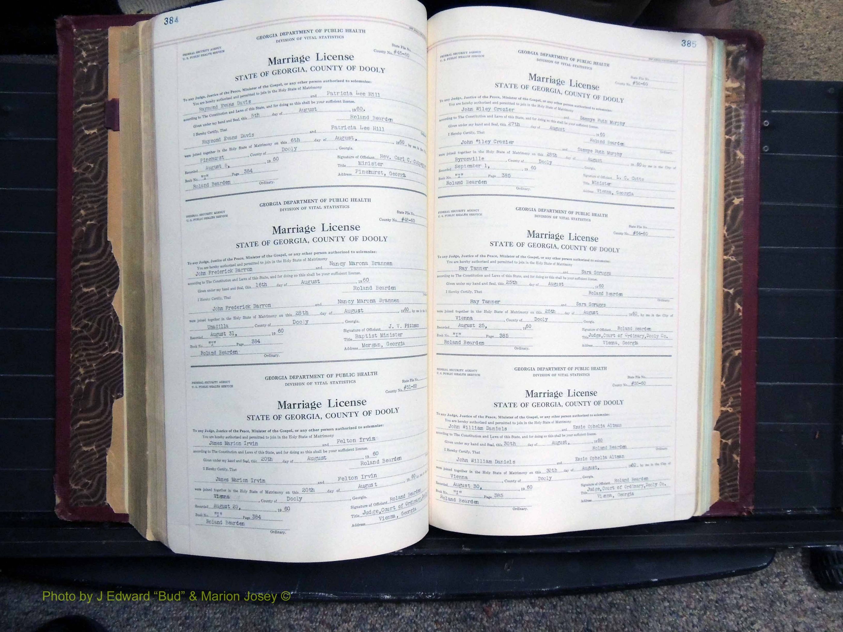 Dooly Co, GA, Marriages, Book, I, 1944-1972 pg 384-385.JPG
