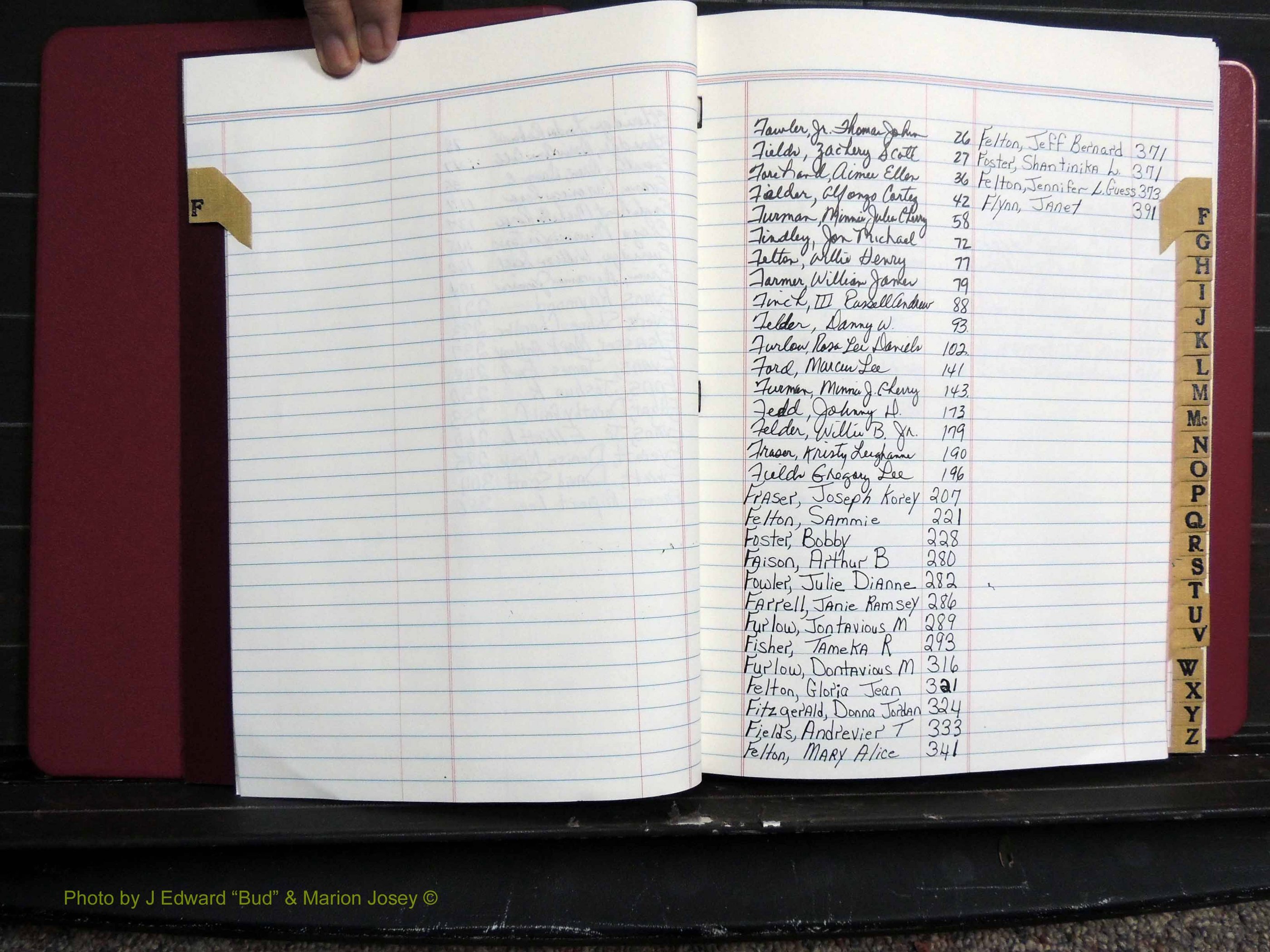 Dooly Co, GA, Marriages, Book, P, 1999-2005 Index F, Male & Female.JPG