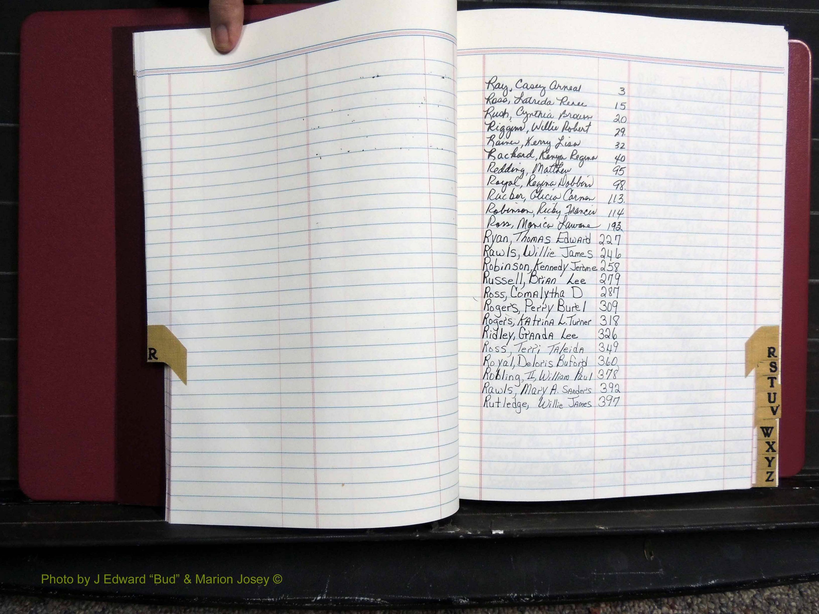 Dooly Co, GA, Marriages, Book, P, 1999-2005 Index R, Male & Female.JPG
