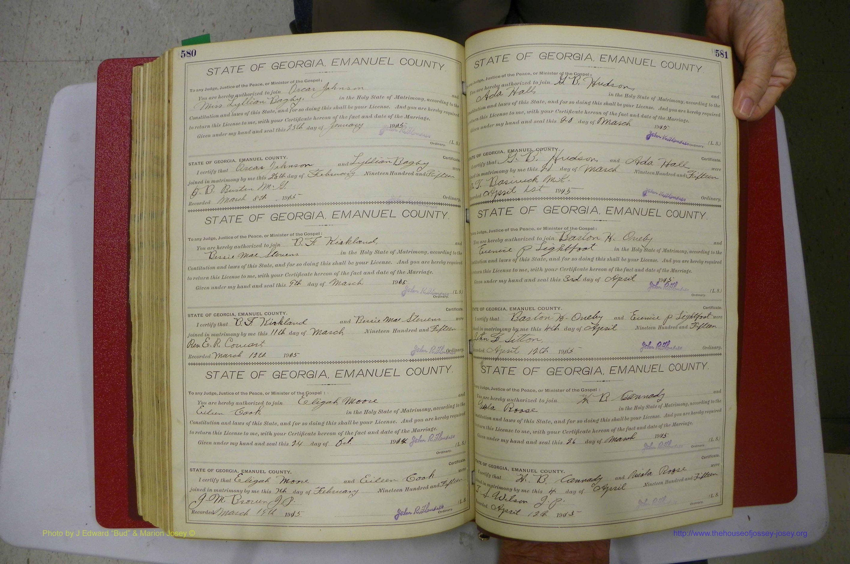 Emanuel Co, GA, Marriages Book D, 1904 - 1915, P 580-581.JPG