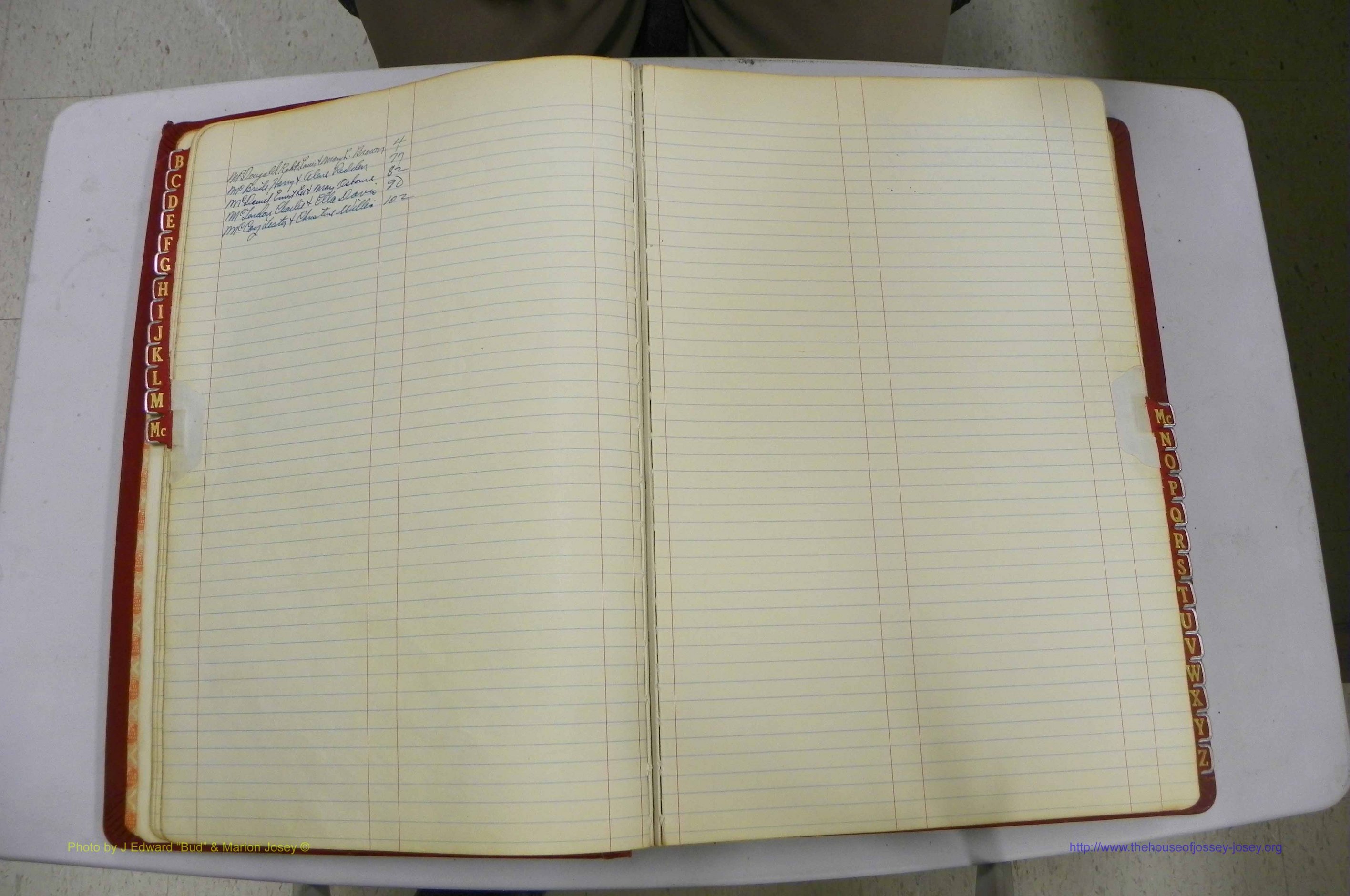 Emanuel Co, GA, Marriages Book K, 1949 - 1955, Index Mc.JPG