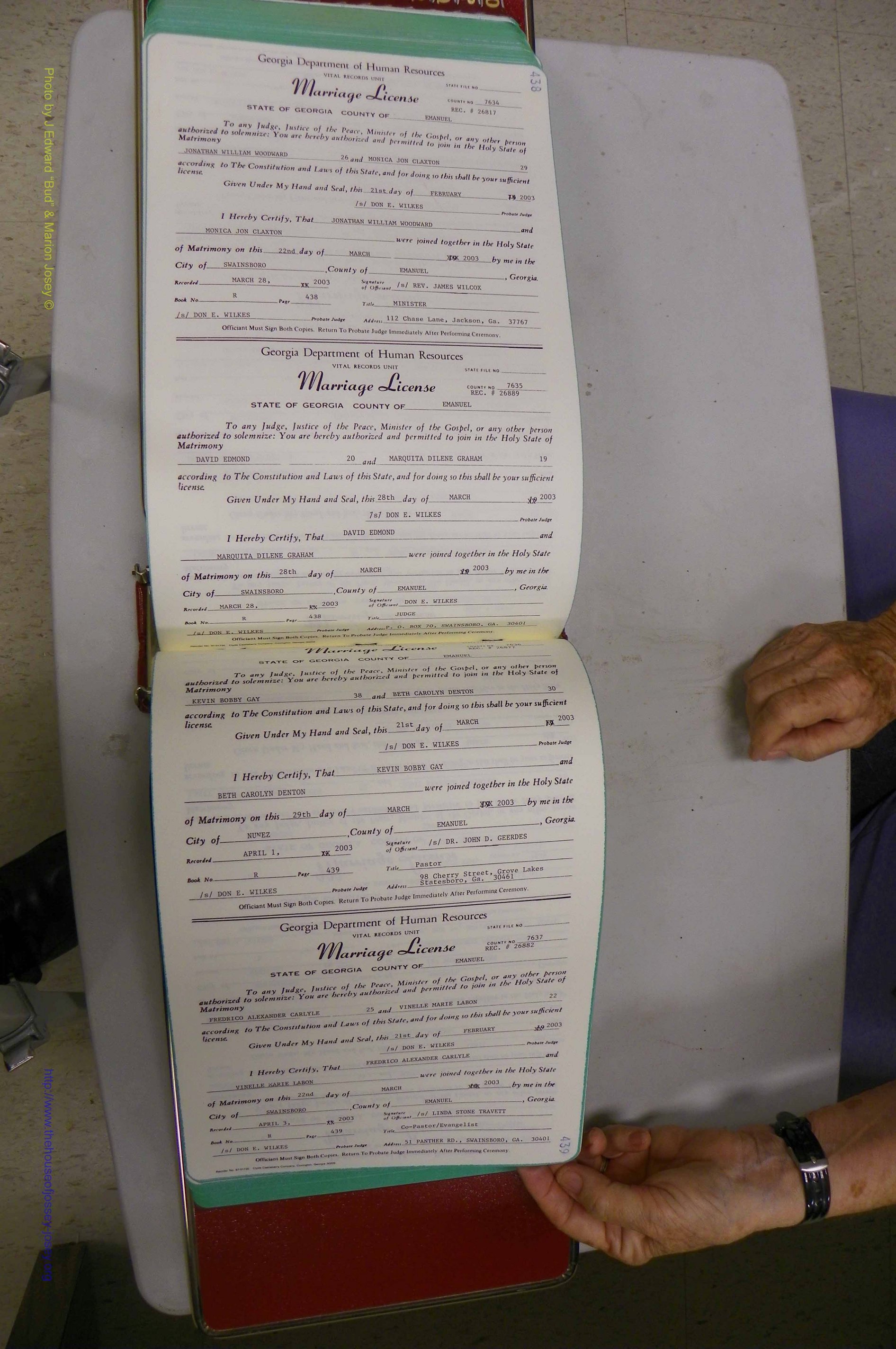 Emanuel Co, GA, Marriages Book R, 1898 - 2003, P 438-439.JPG