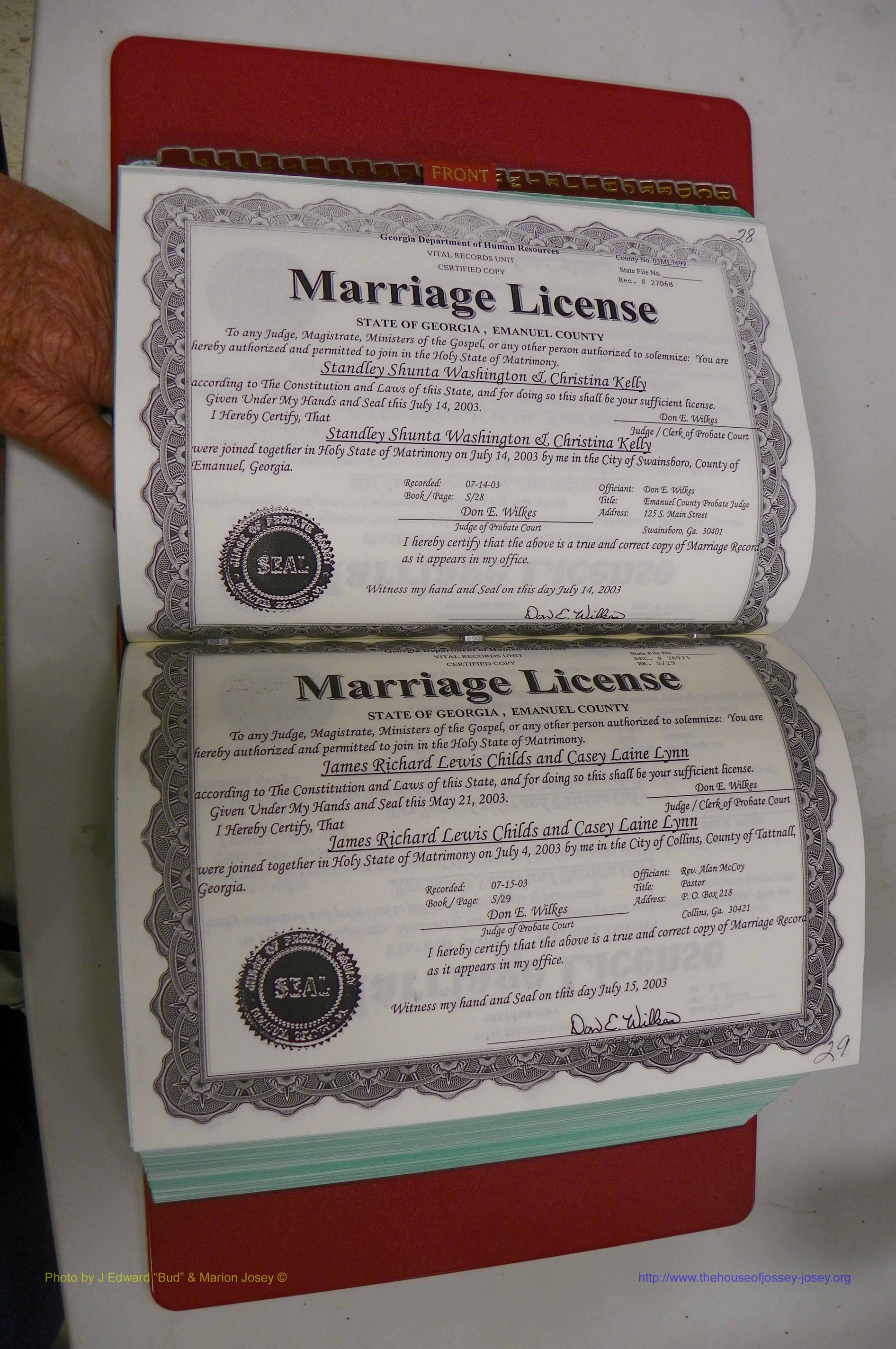Emanuel Co, GA, Marriages Book S, 2003 - 2006, P 028-029.JPG