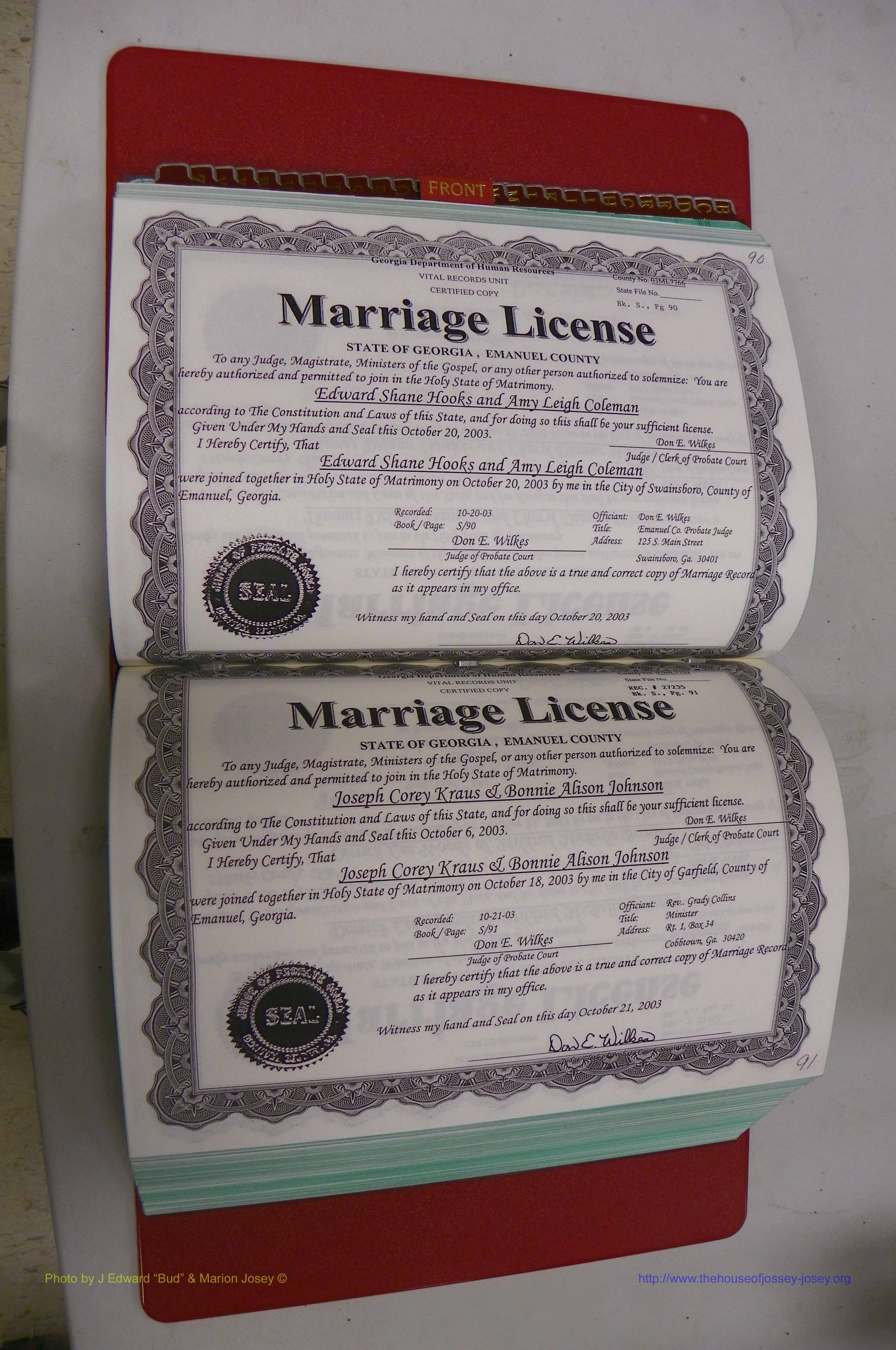 Emanuel Co, GA, Marriages Book S, 2003 - 2006, P 090-091.JPG