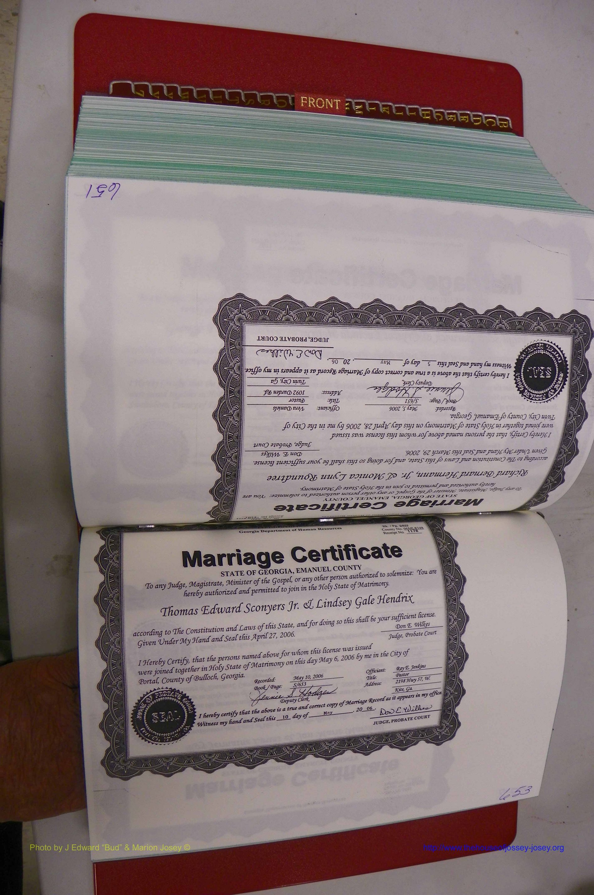 Emanuel Co, GA, Marriages Book S, 2003 - 2006, P 651-653.JPG