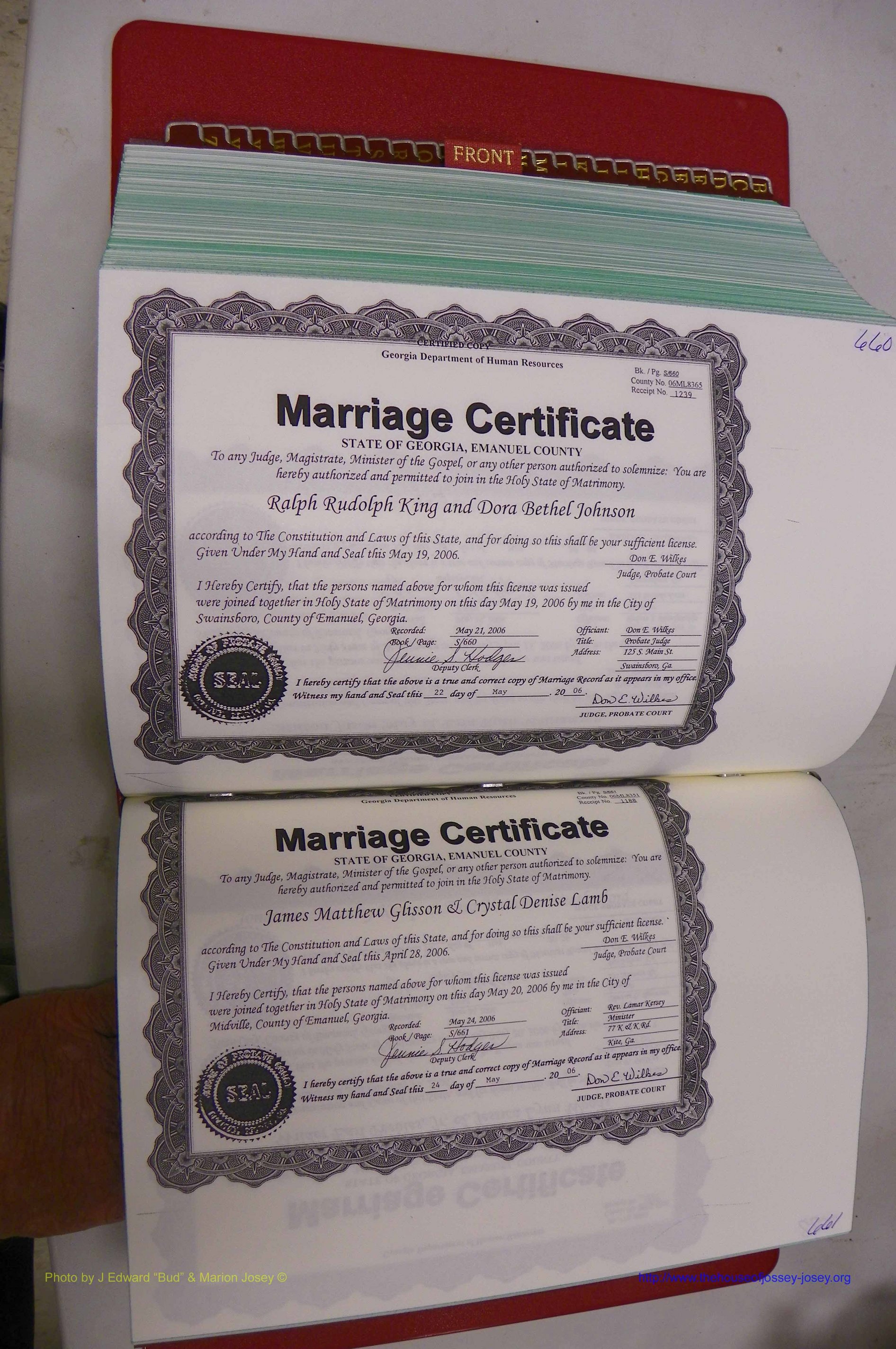 Emanuel Co, GA, Marriages Book S, 2003 - 2006, P 660-661.JPG