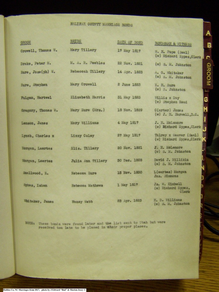 Halifax Co, NC, Marriage Bonds from 1817, 013.jpg