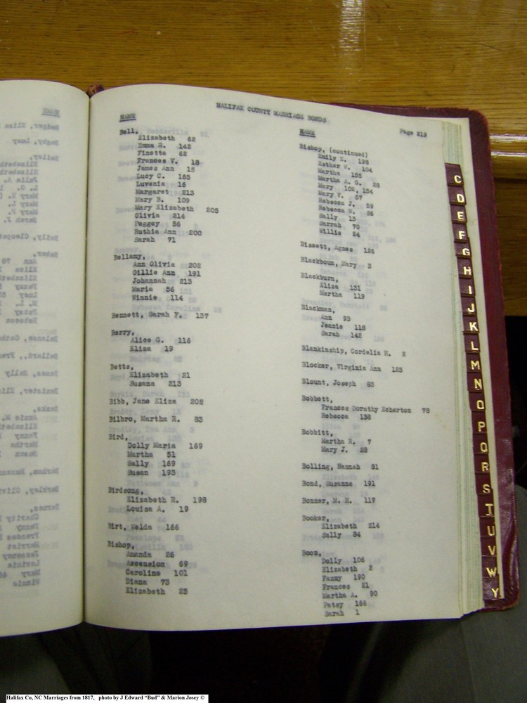 Index B-2, pg 219, Halifax Co, NC, Marriage Bonds from 1817 235.jpg