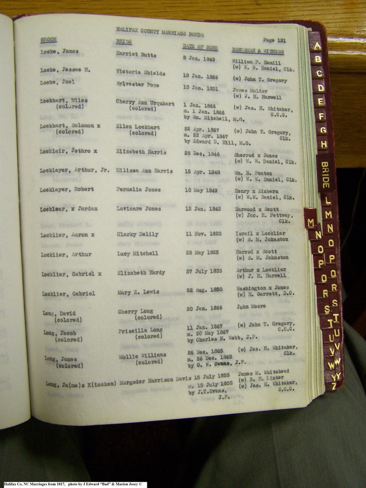 Index L-8, pg 121, Halifax Co, NC, Marriage Bonds from 1817 134.jpg
