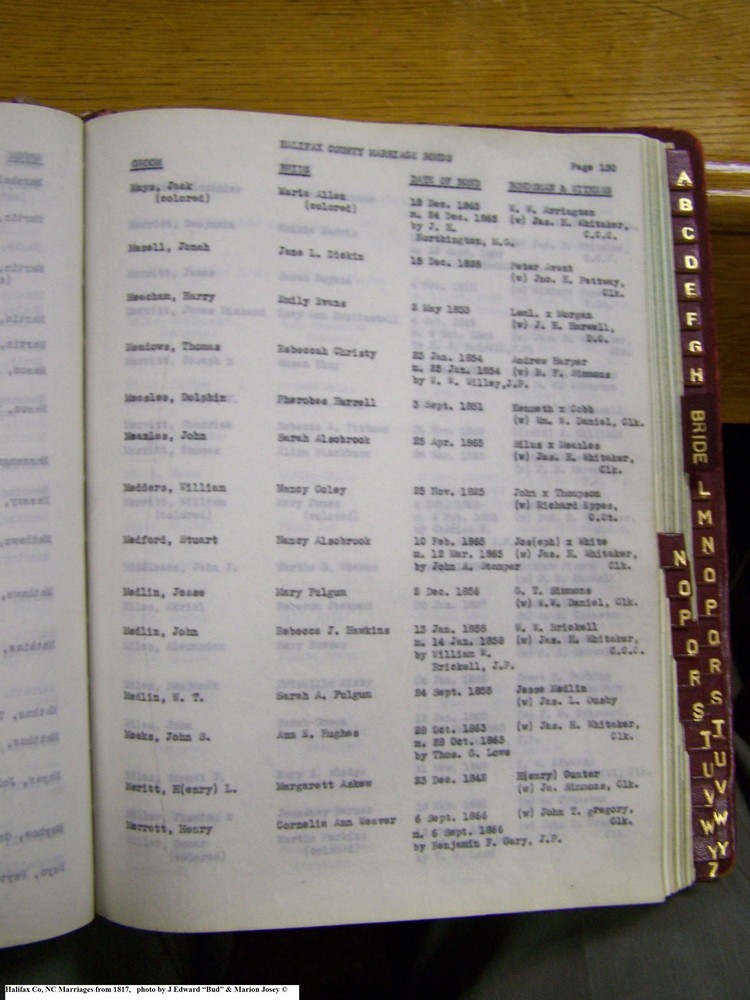 Index M-7, pg 130, Halifax Co, NC, Marriage Bonds from 1817 143.jpg