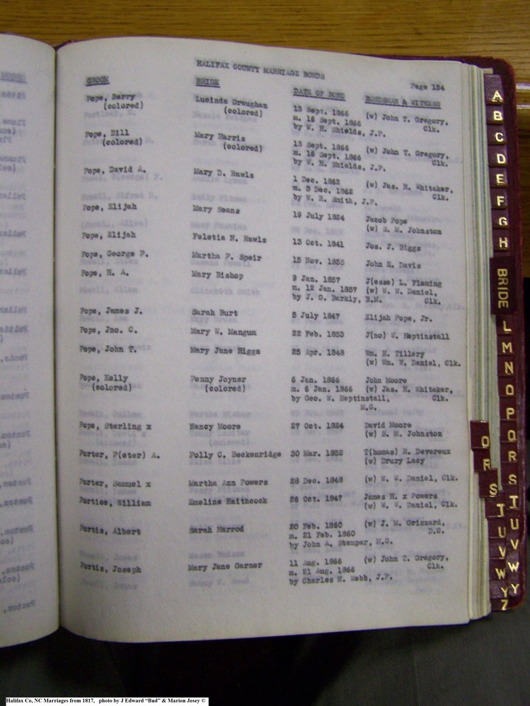 Index P-11, pg 154, Halifax Co, NC, Marriage Bonds from 1817 167.jpg