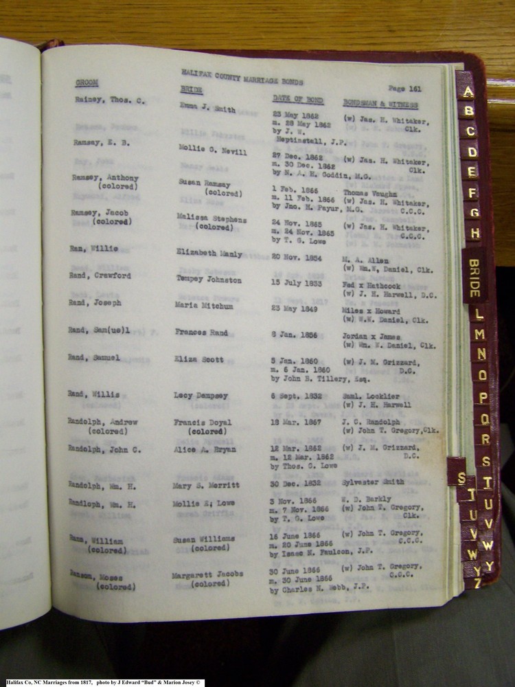 Index R-2, pg 161, Halifax Co, NC, Marriage Bonds from 1817 174.jpg