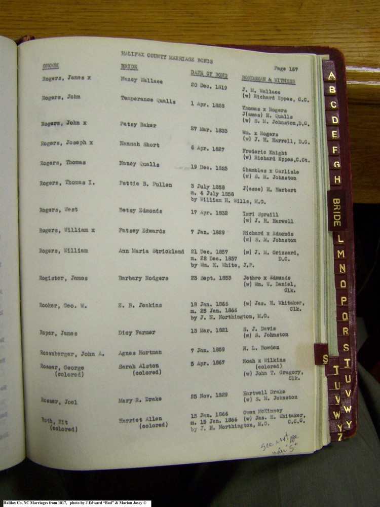 Index R-9, pg 167, Halifax Co, NC, Marriage Bonds from 1817 181.jpg