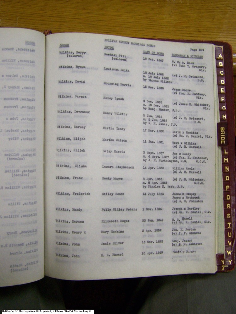 Index W-13, pg 207, Halifax Co, NC, Marriage Bonds from 1817 223.jpg