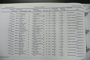 Henderson Co, NC, Marriages Male & Female, 2000 - 2004, (025).JPG