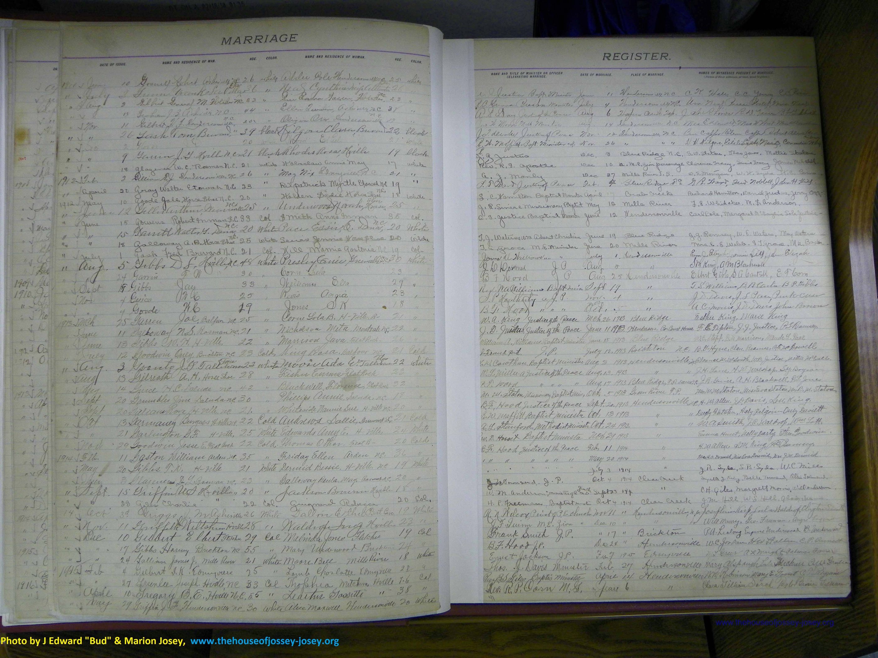 Henderson Co, NC, Marriages 1909 - 1916, (14).JPG